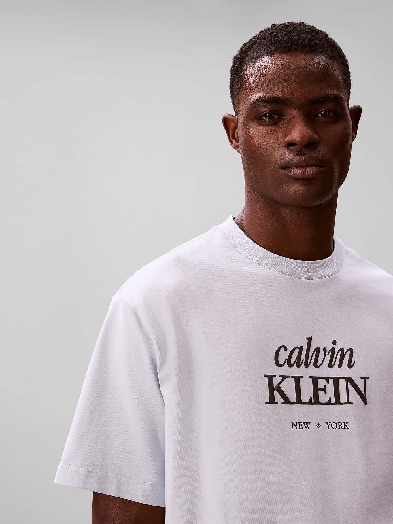 Polera con Logo De Estampado Blanco Calvin Klein-4