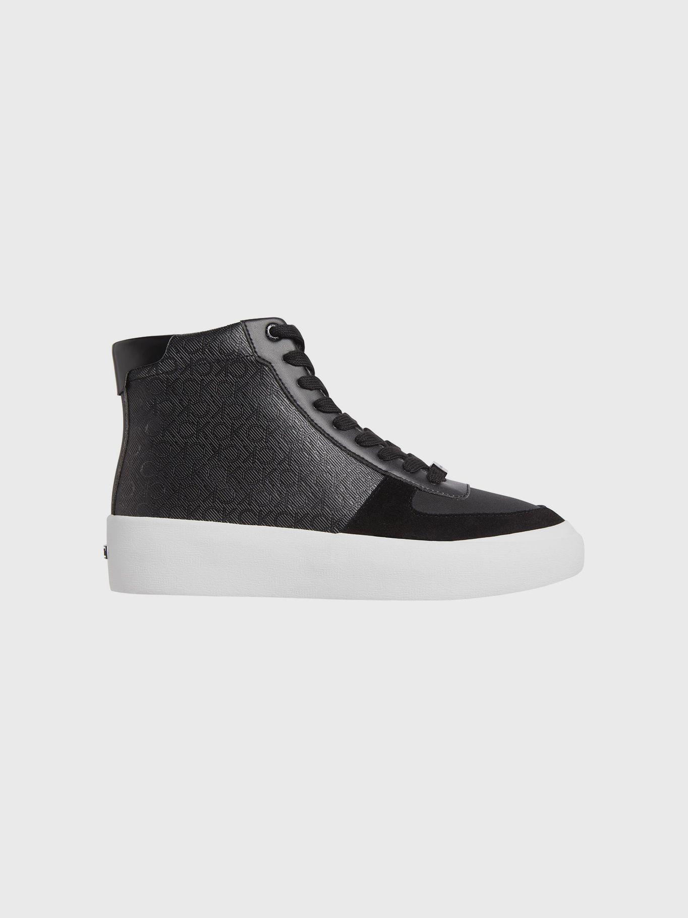 Zapatillas altas con monograma Negro Calvin Klein-4