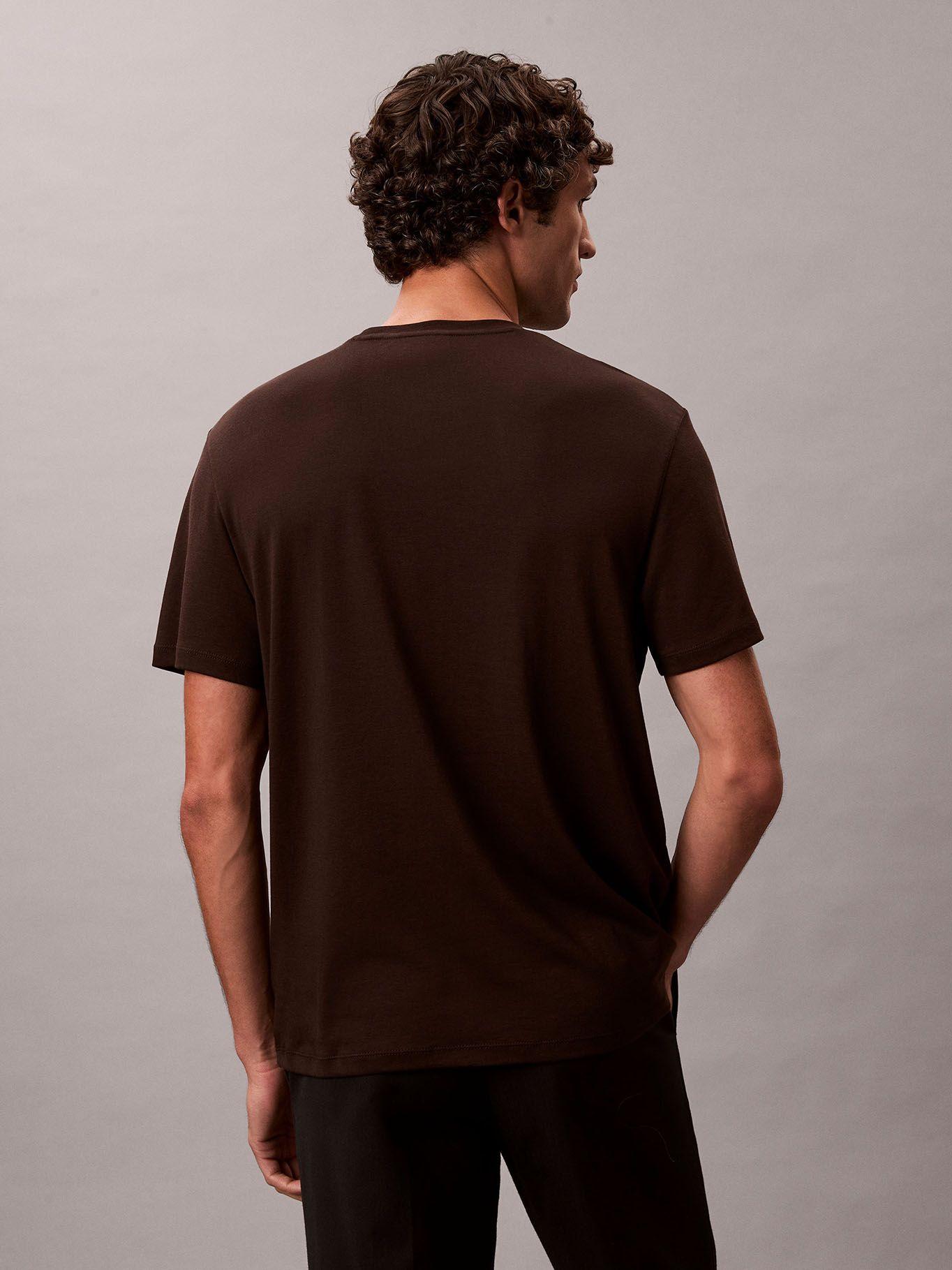 Polera Algodón Supima Cuello Redondo Café Calvin Klein-2