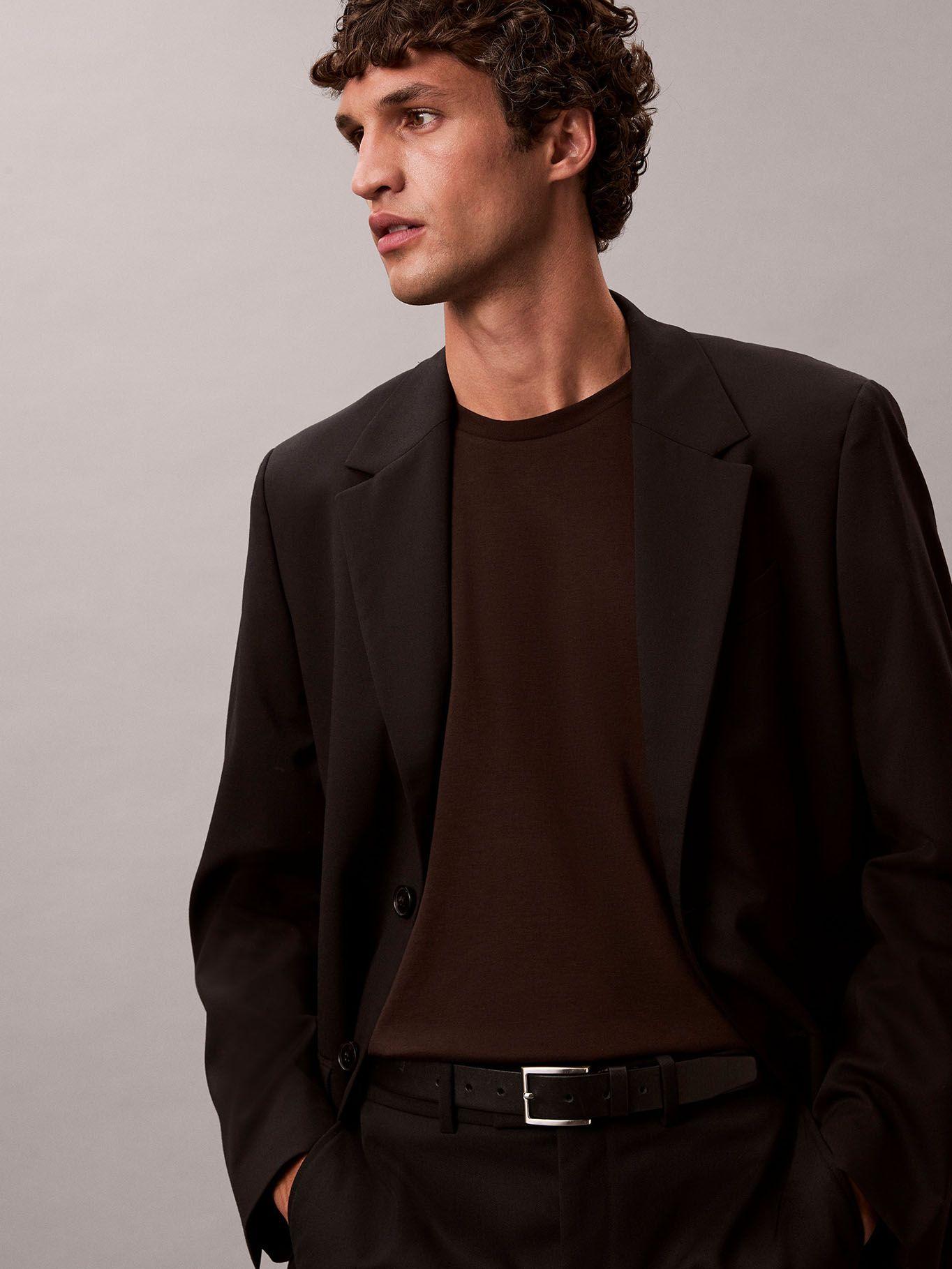 Polera Algodón Supima Cuello Redondo Café Calvin Klein-3
