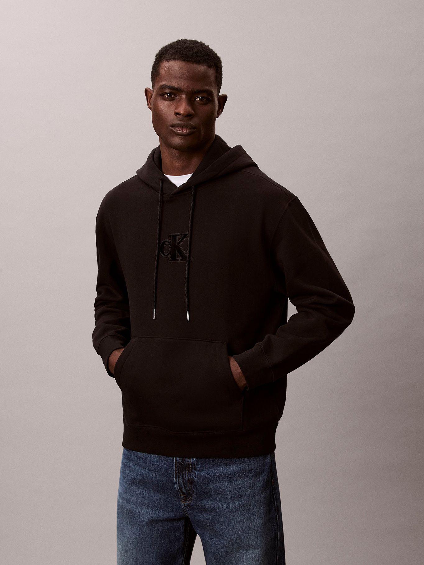 Polerón con Gorro y Monograma Negro Calvin Klein-0