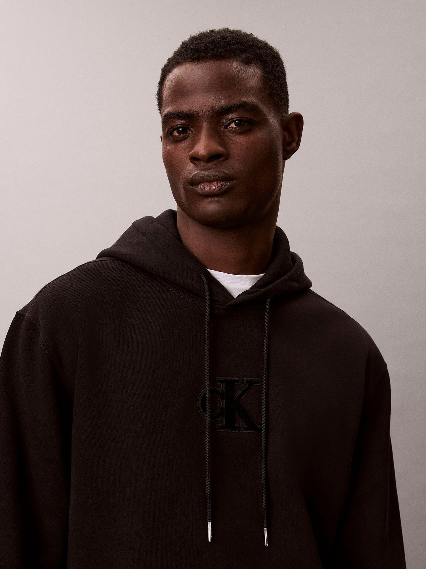 Polerón con Gorro y Monograma Negro Calvin Klein-5