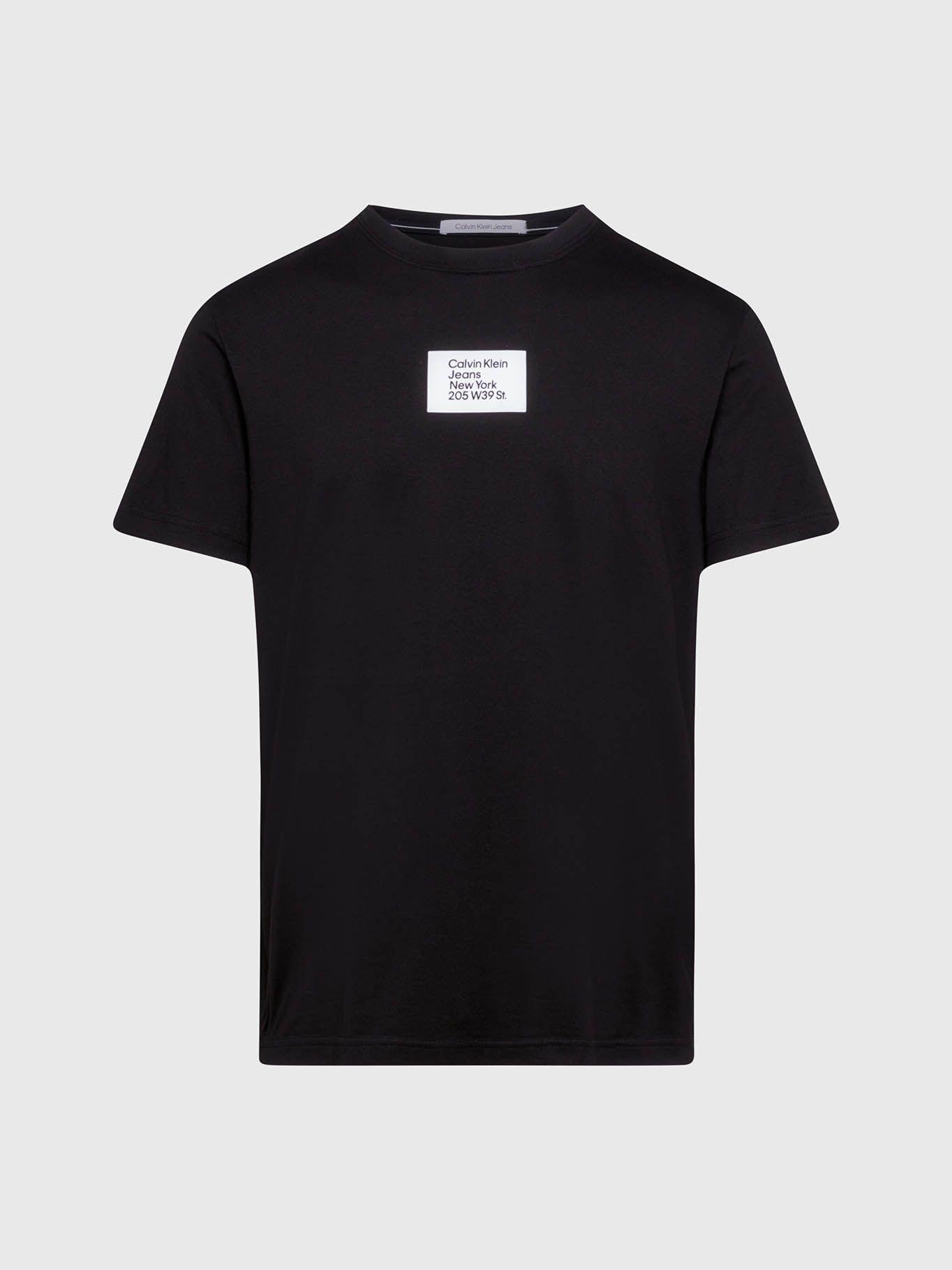 Camiseta con insignia Negro Calvin Klein-5