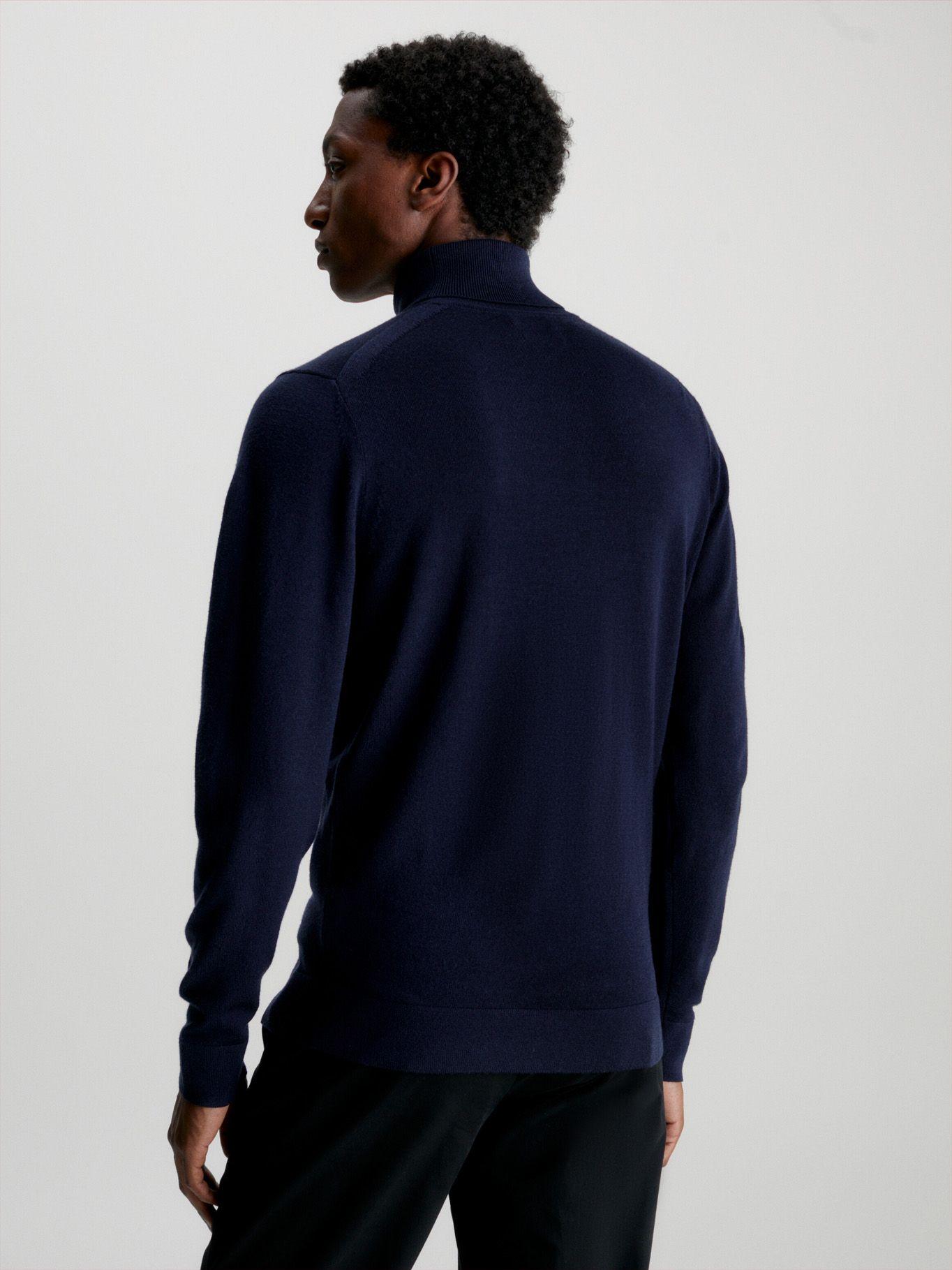 Sweater Cuello Alto Merino Azul Calvin Klein-2