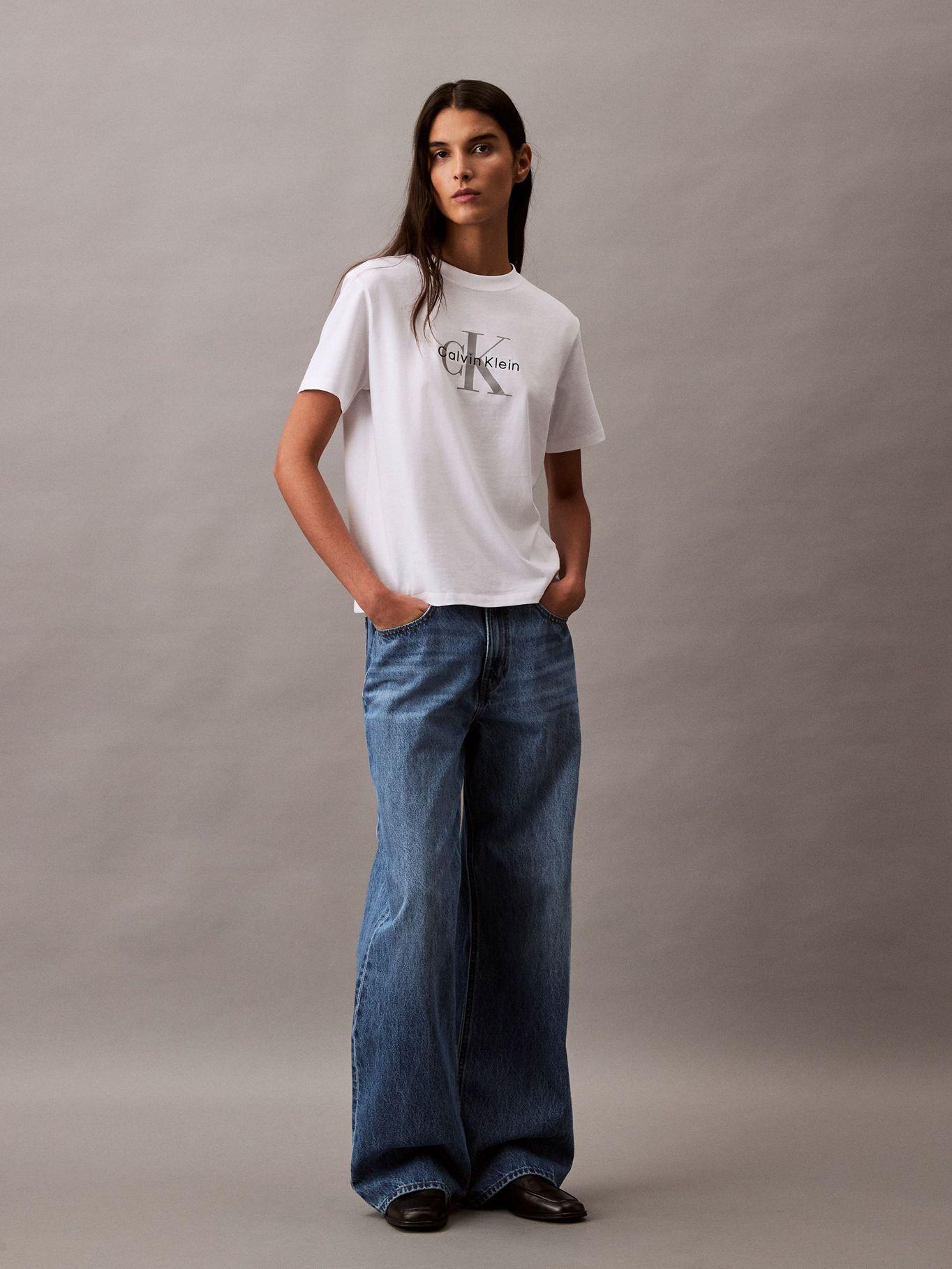 Polera Clásic Monograma Estampado Blanco Calvin Klein-1