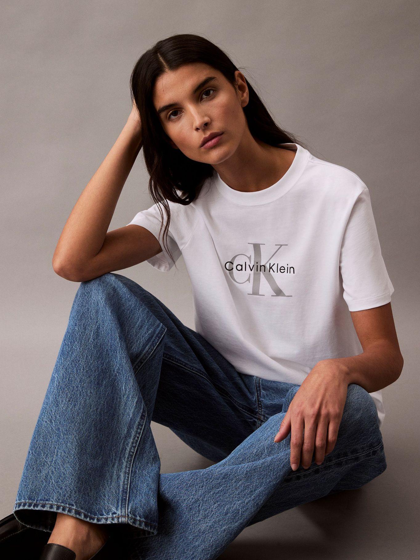 Polera Clásic Monograma Estampado Blanco Calvin Klein-3