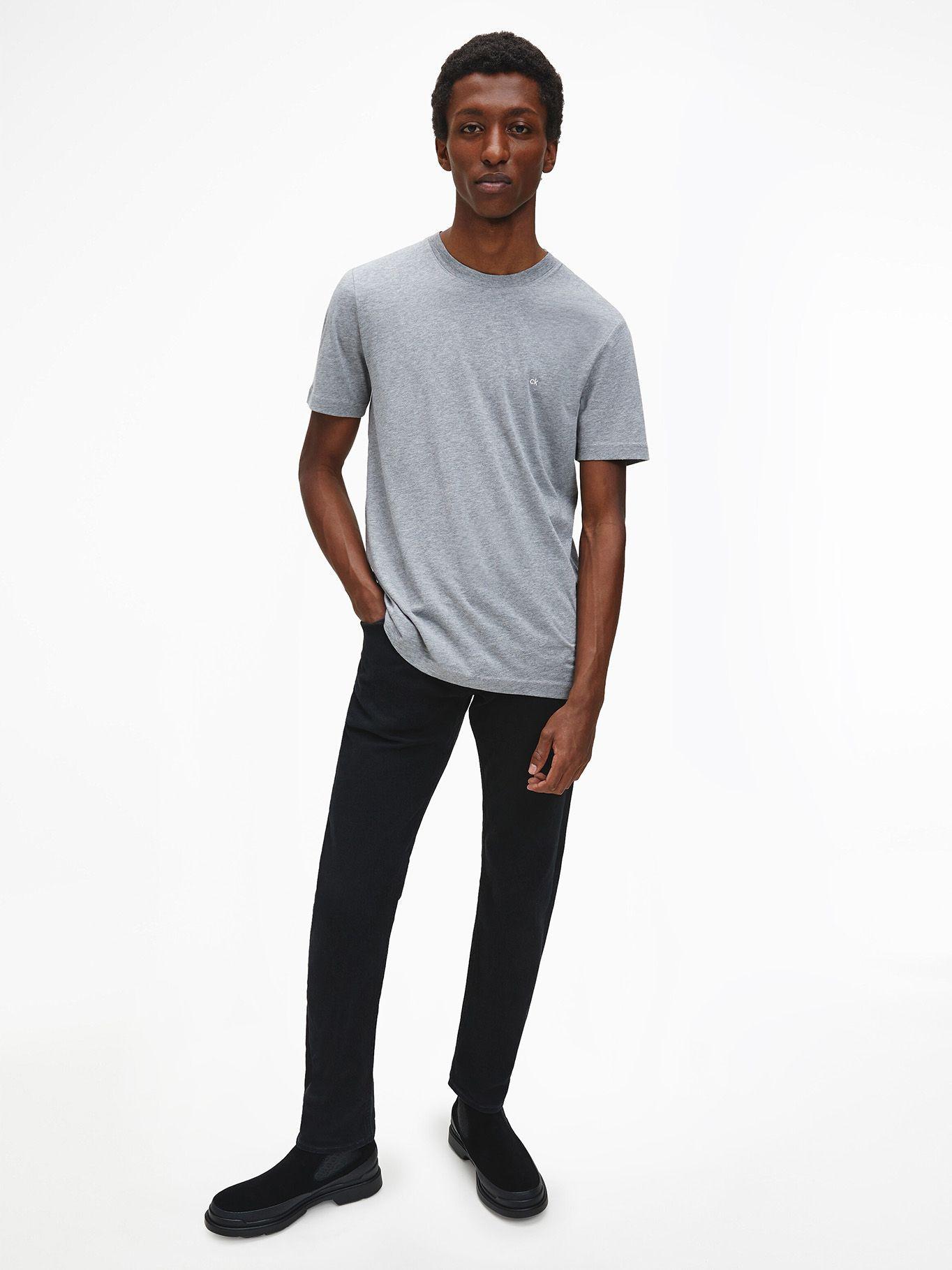 Polera Cotton Logo Embroidery Gris Calvin Klein-1