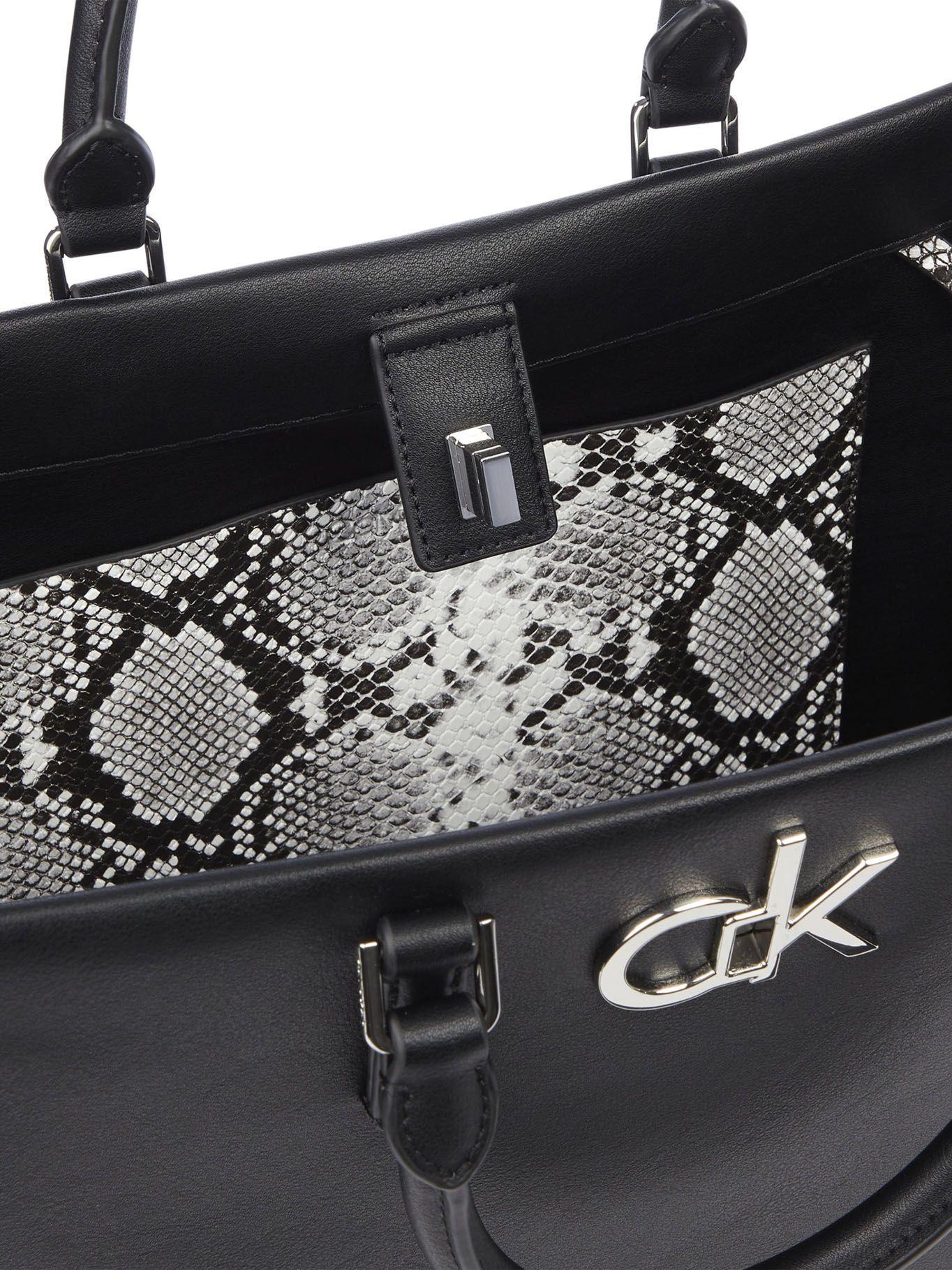 Cartera Tote Re-Lock Negro Calvin Klein Mujer-2