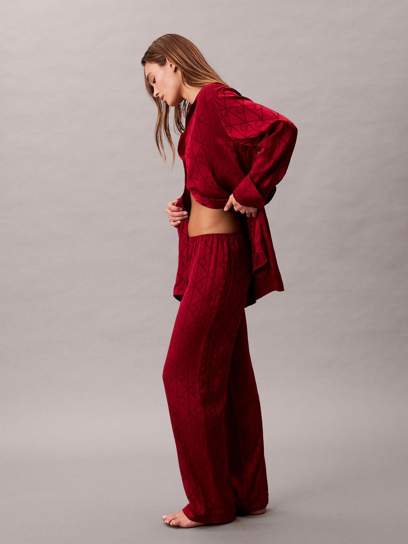 Pantalón Pijama Satén con Estampado Rojo Calvin Klein-3