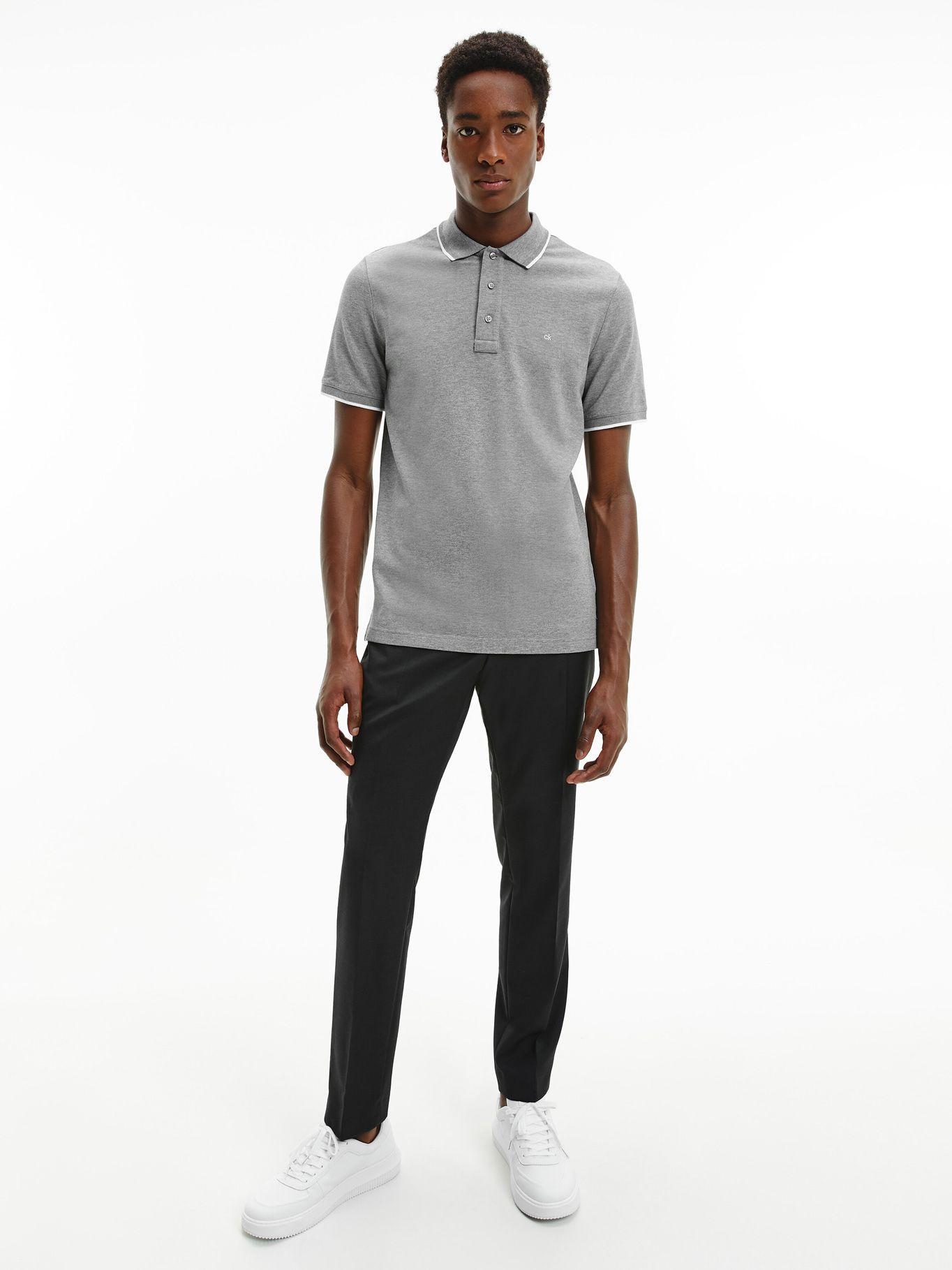 Polo Stretch Tipping Gris Calvin Klein-0
