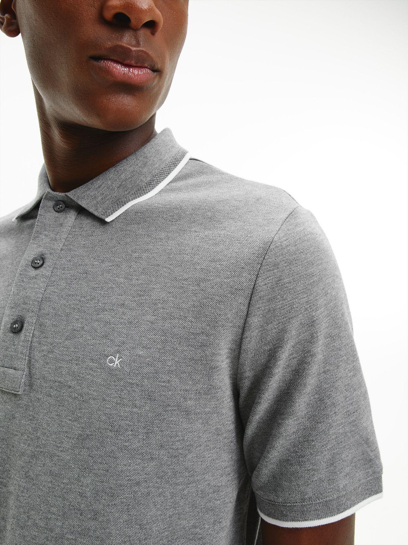 Polo Stretch Tipping Gris Calvin Klein-2