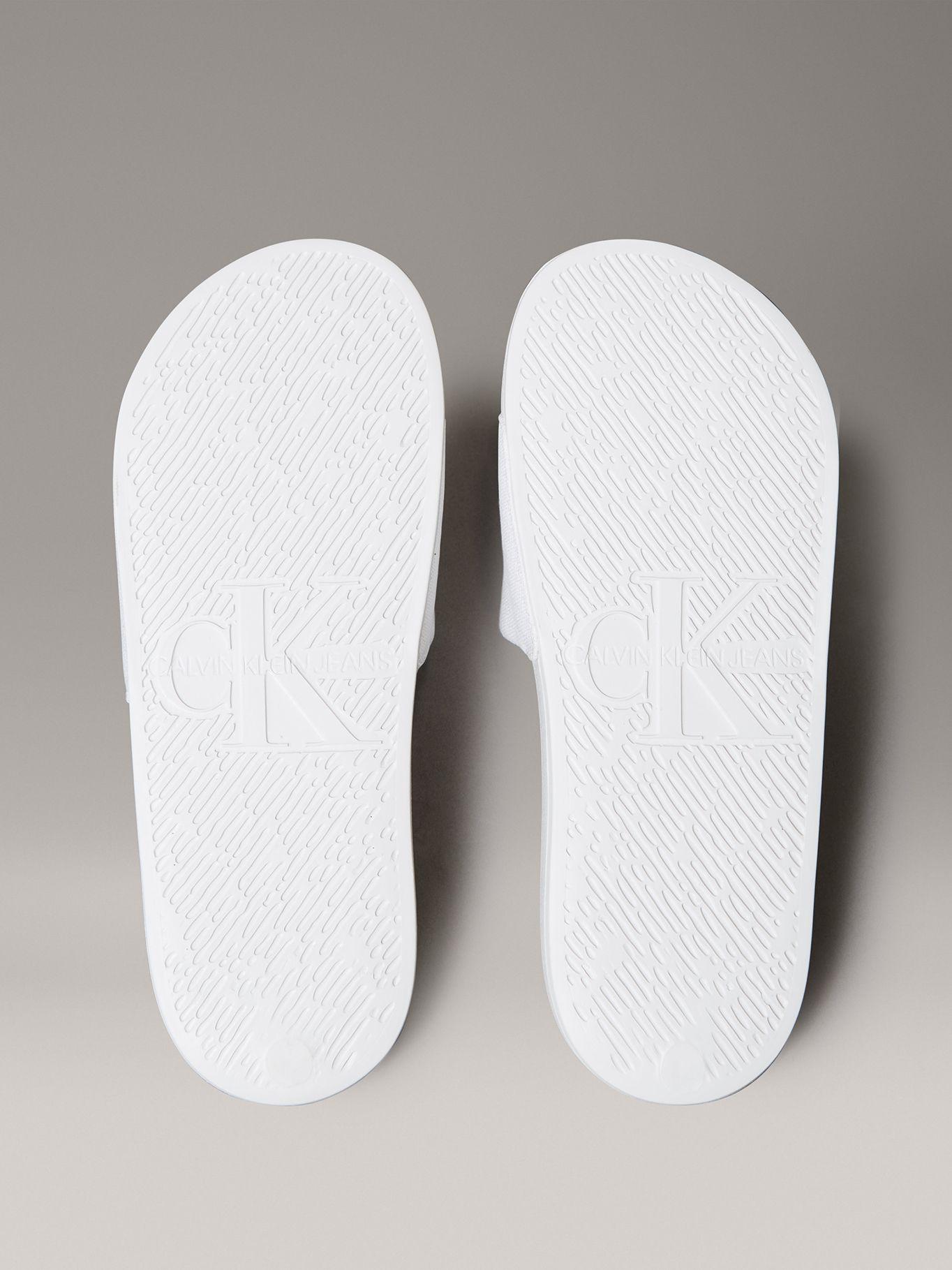 Sandalias Slide con Monograma Blanco Calvin Klein Mujer-3