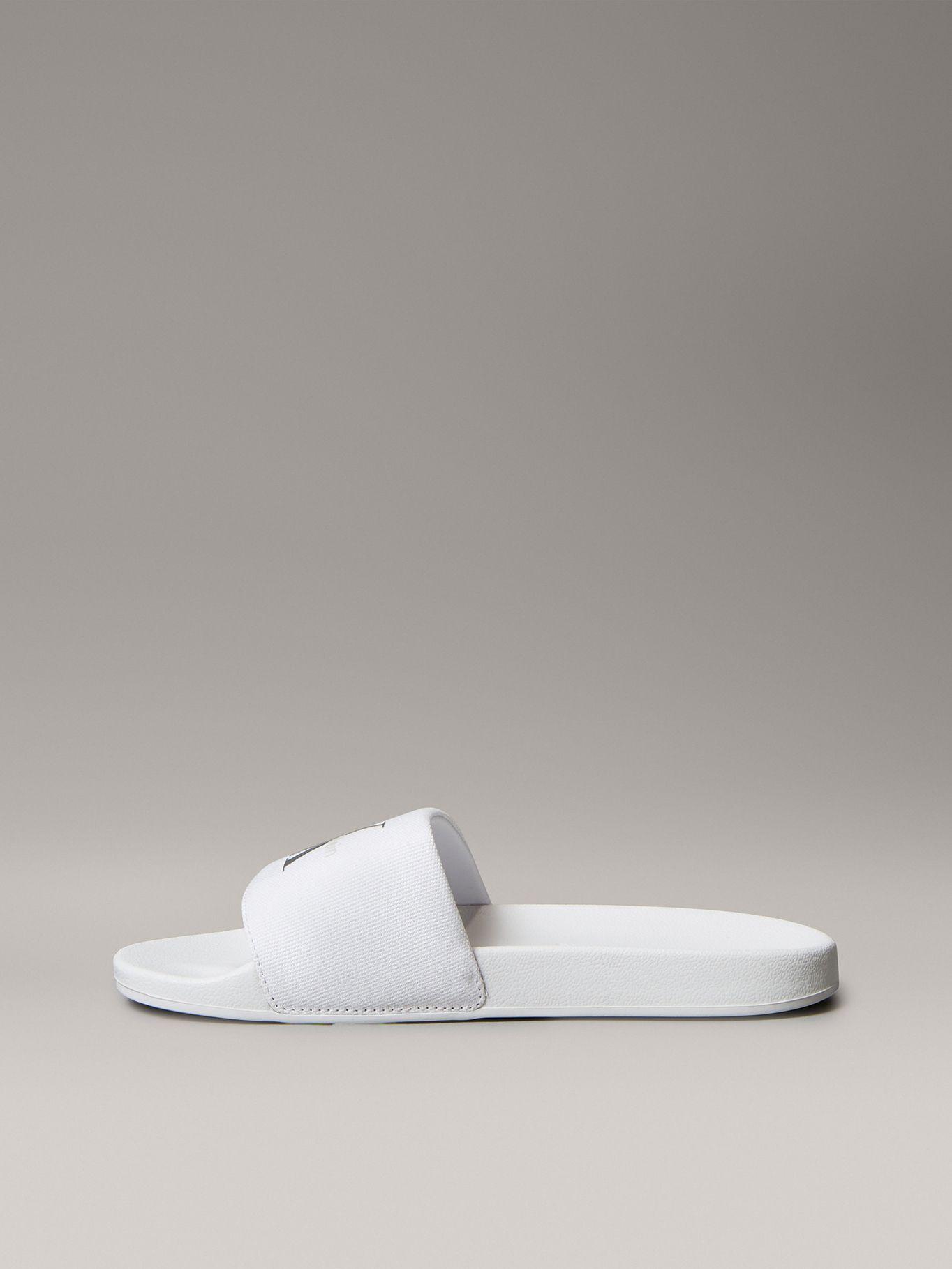 Sandalias Slide con Monograma Blanco Calvin Klein Mujer-5