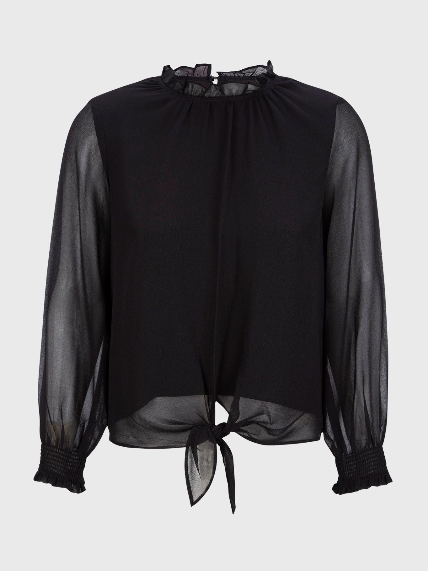 Blusa Tie Front Negro Calvin Klein-0