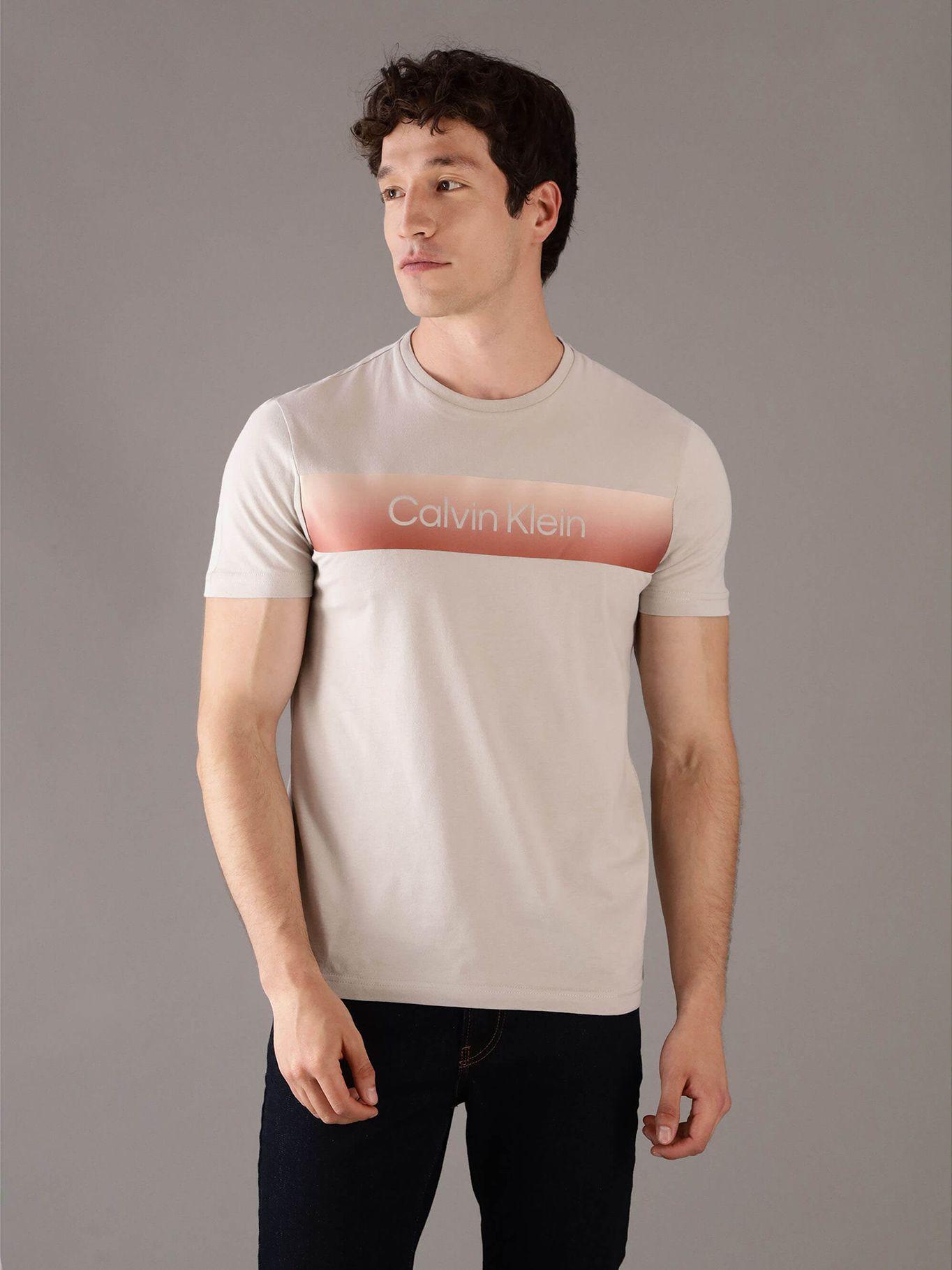 Polera Linear con Logo Beige Calvin Klein-0