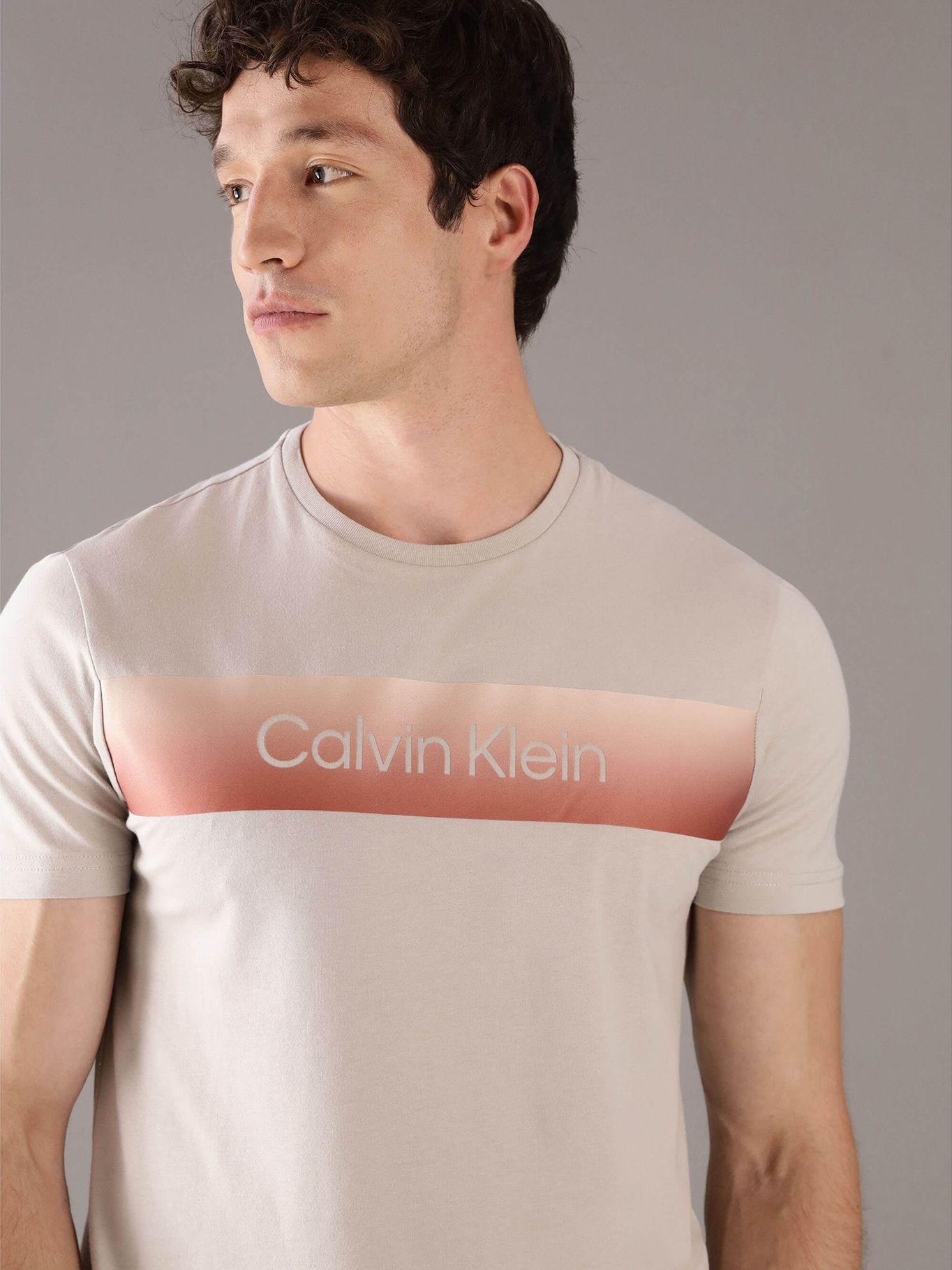 Polera Linear con Logo Beige Calvin Klein-3