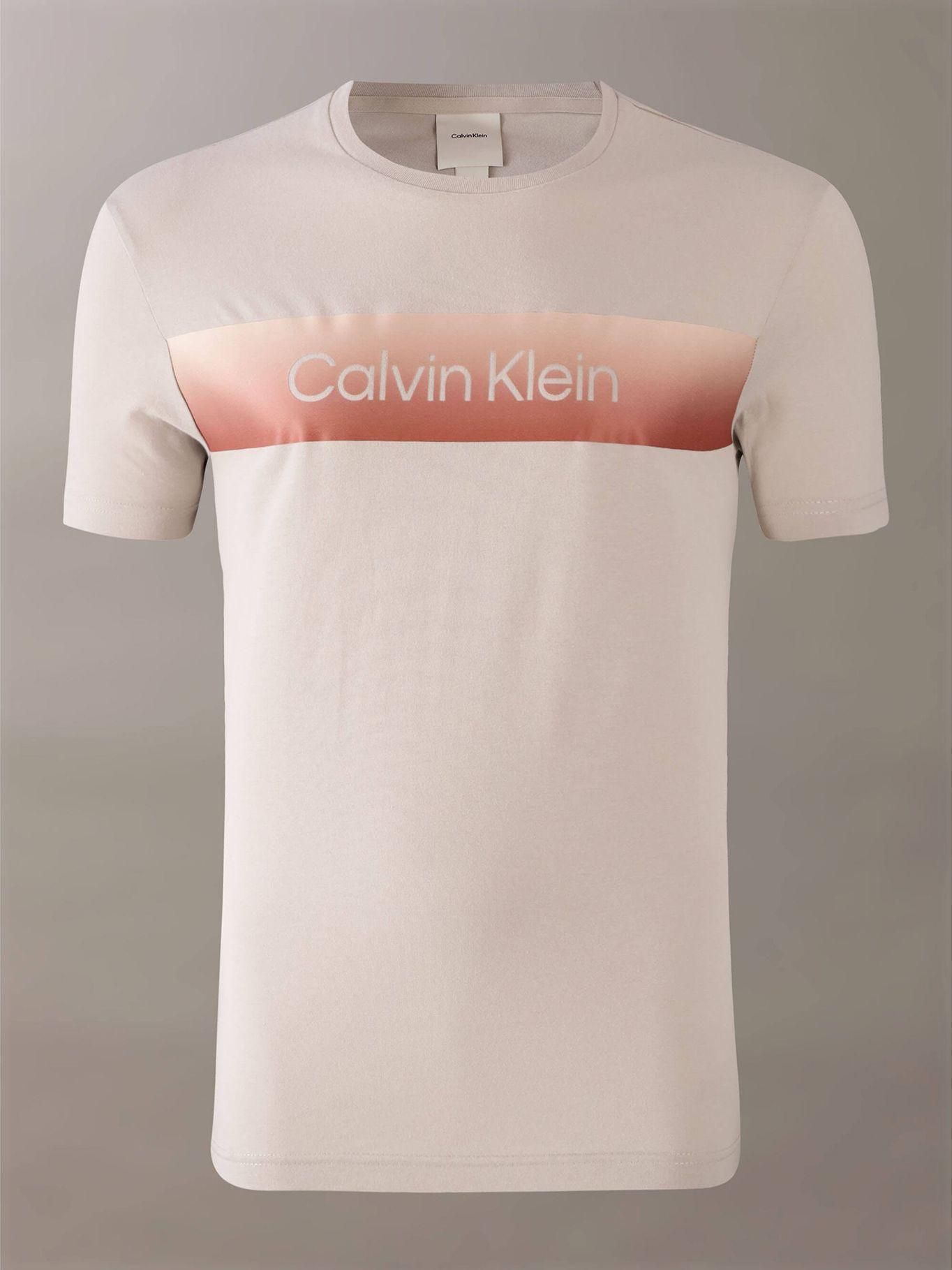 Polera Linear con Logo Beige Calvin Klein-4