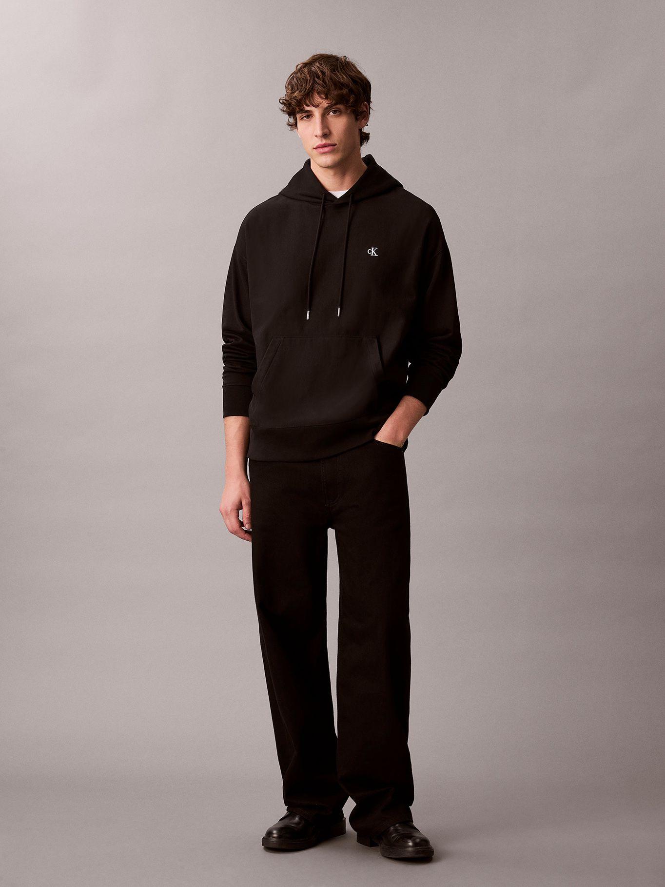 Polerón de Gorro - Monograma Bordado Negro Calvin Klein-1