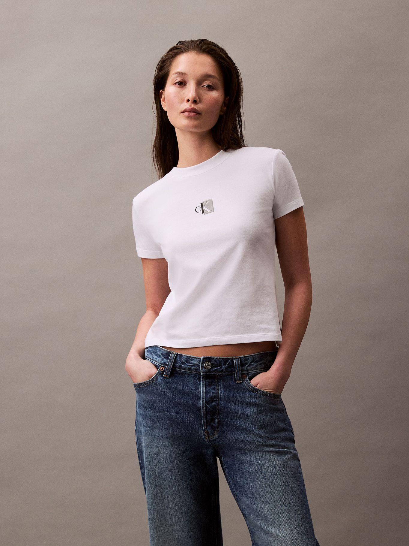 Polera Slim Monogram Blanco Calvin Klein-0