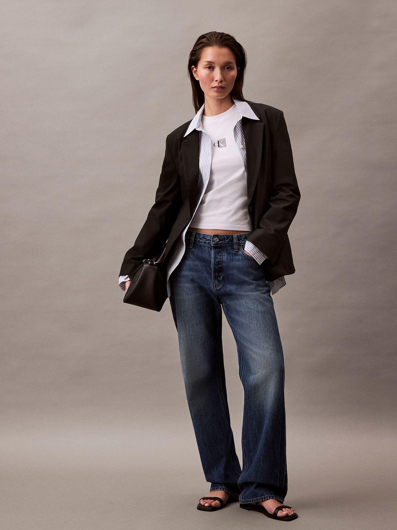 Polera Slim Monogram Blanco Calvin Klein-1