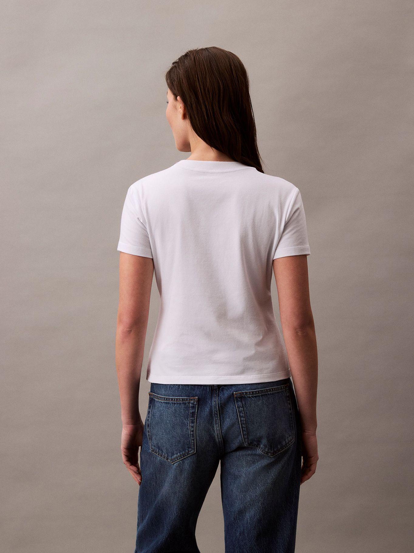 Polera Slim Monogram Blanco Calvin Klein-2