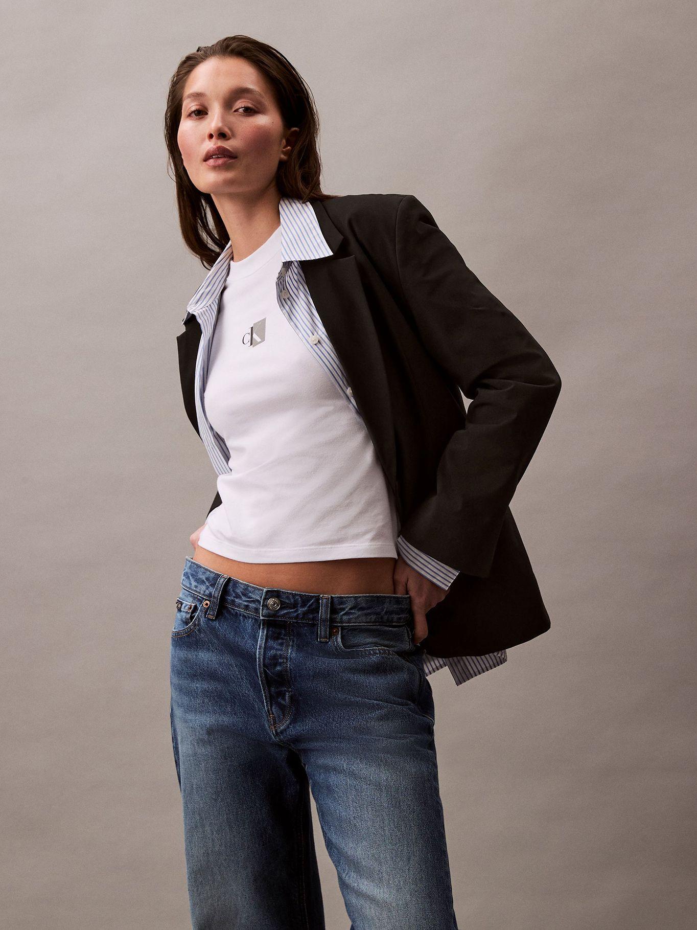 Polera Slim Monogram Blanco Calvin Klein-4