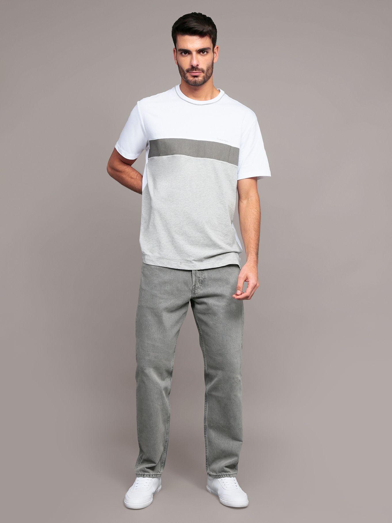 Polera Mixed Media Gris Calvin Klein-1