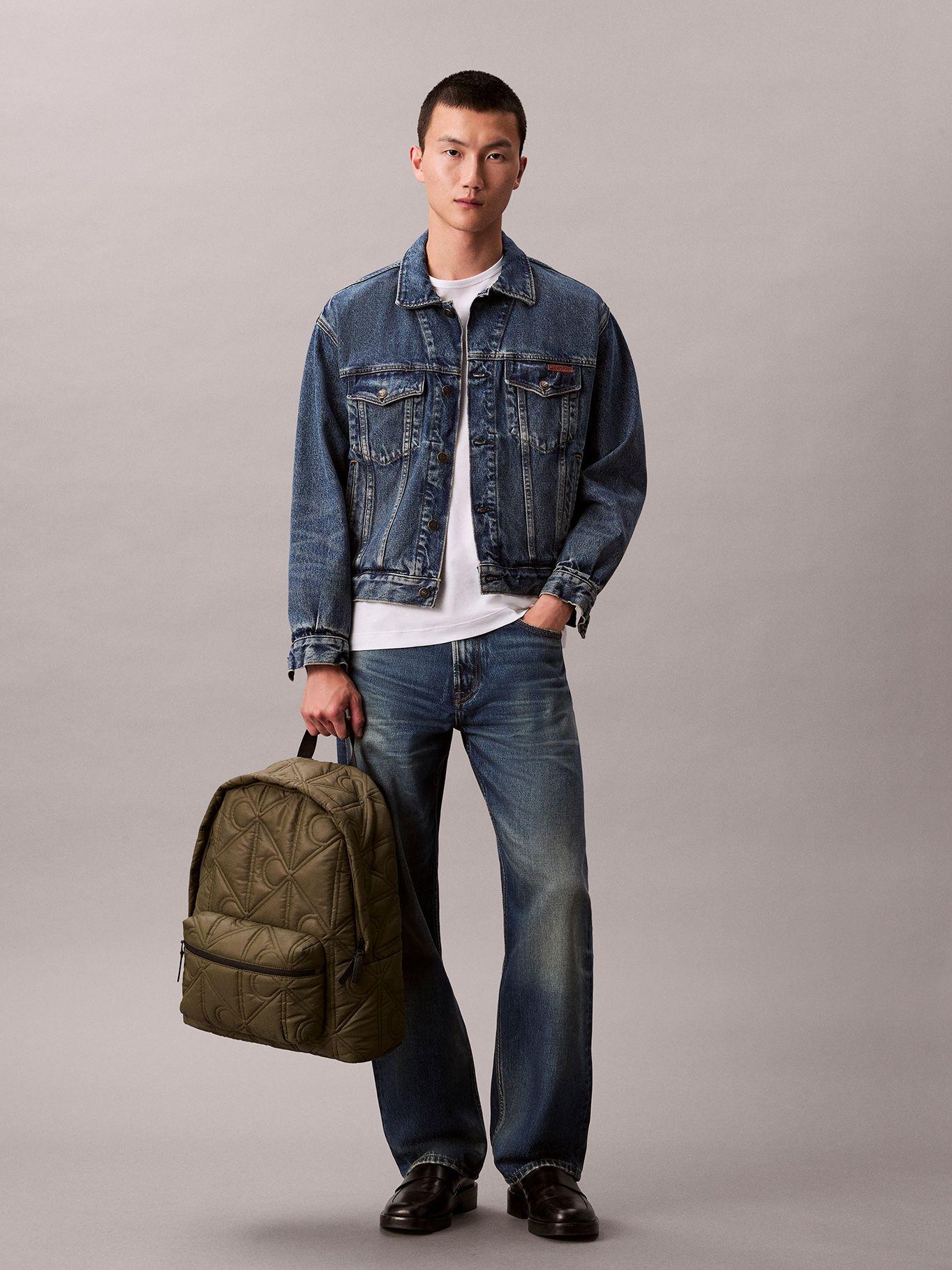 Mochila Acolchada Monograma Integral Verde Calvin Klein-4