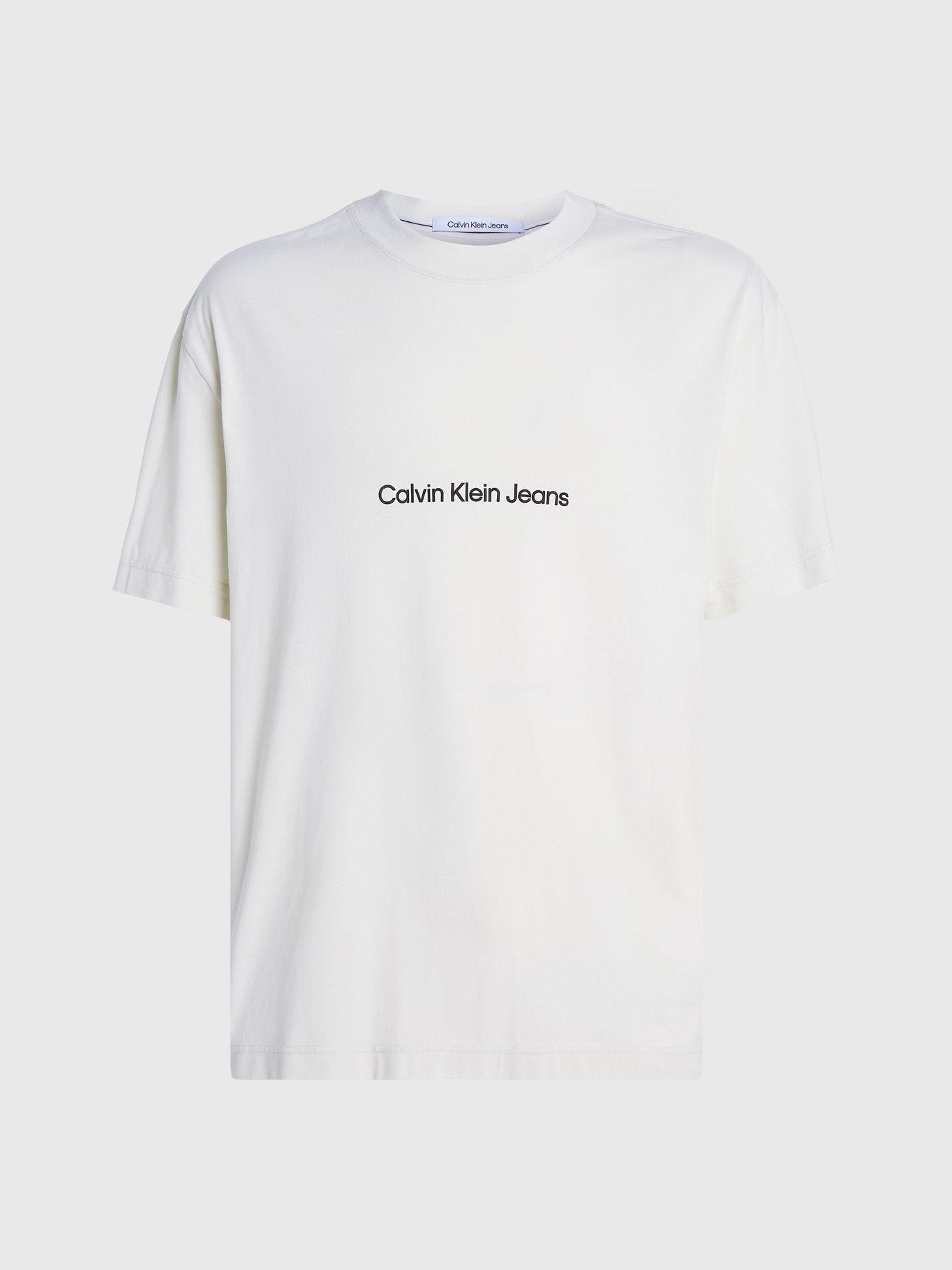 Polera Square Frequency Logo Blanco Calvin Klein-4