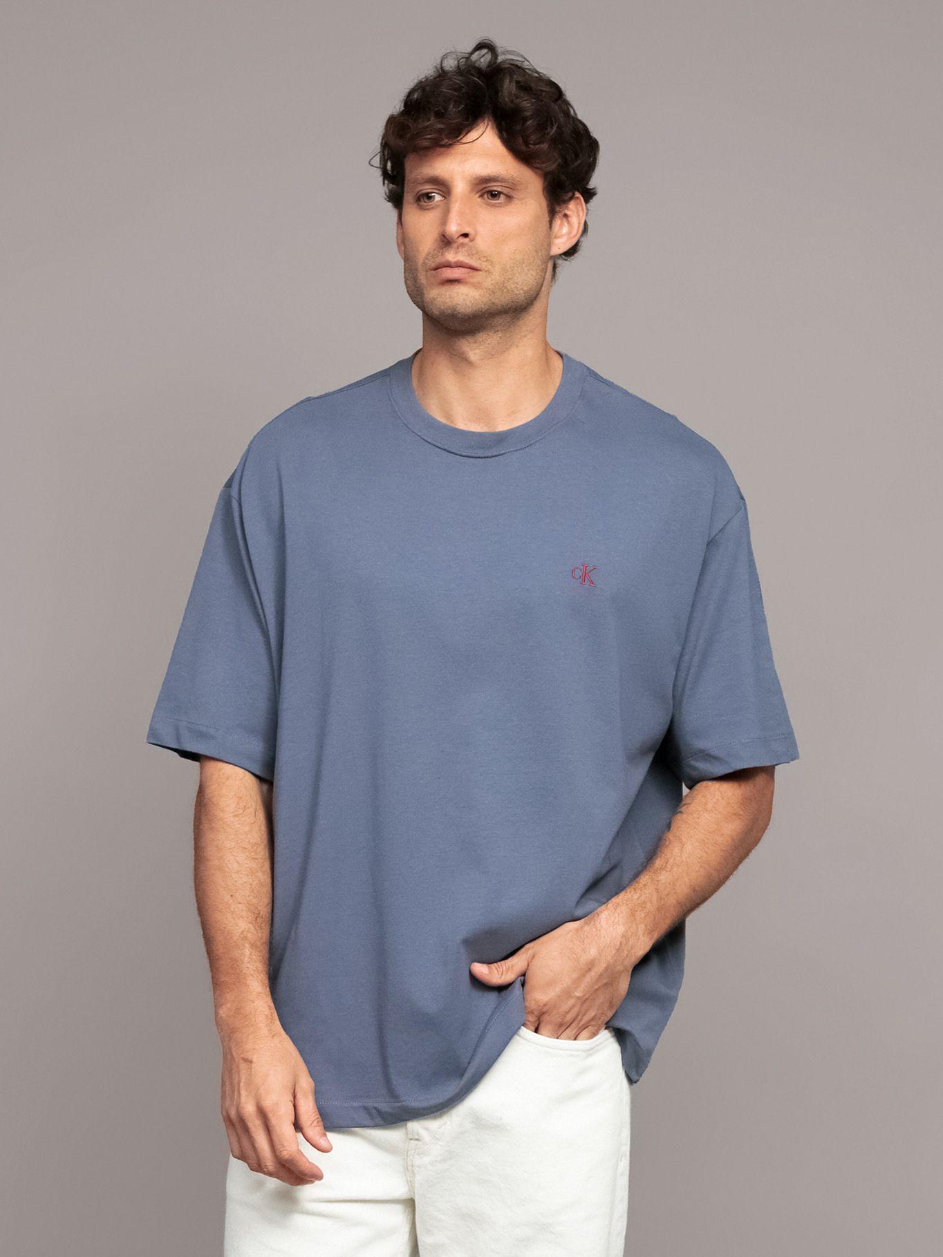 Polera Relaxed Monograma Archive 421 Azul Calvin Klein-0