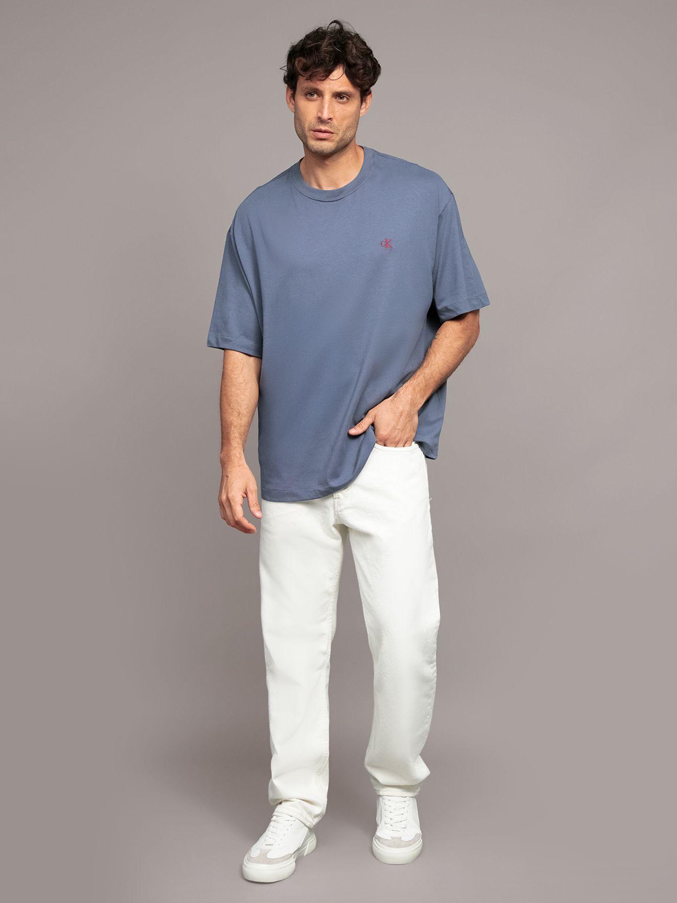 Polera Relaxed Monograma Archive 421 Azul Calvin Klein-1