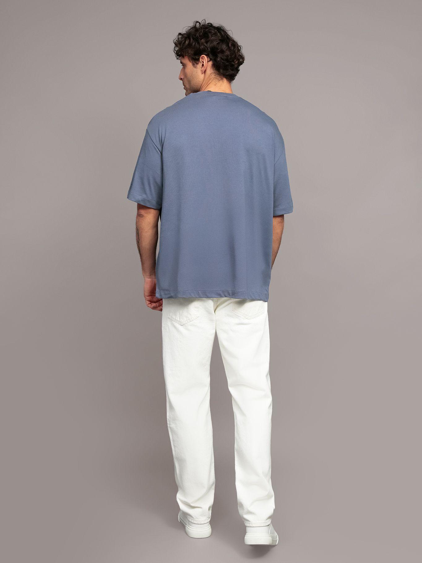 Polera Relaxed Monograma Archive 421 Azul Calvin Klein-2