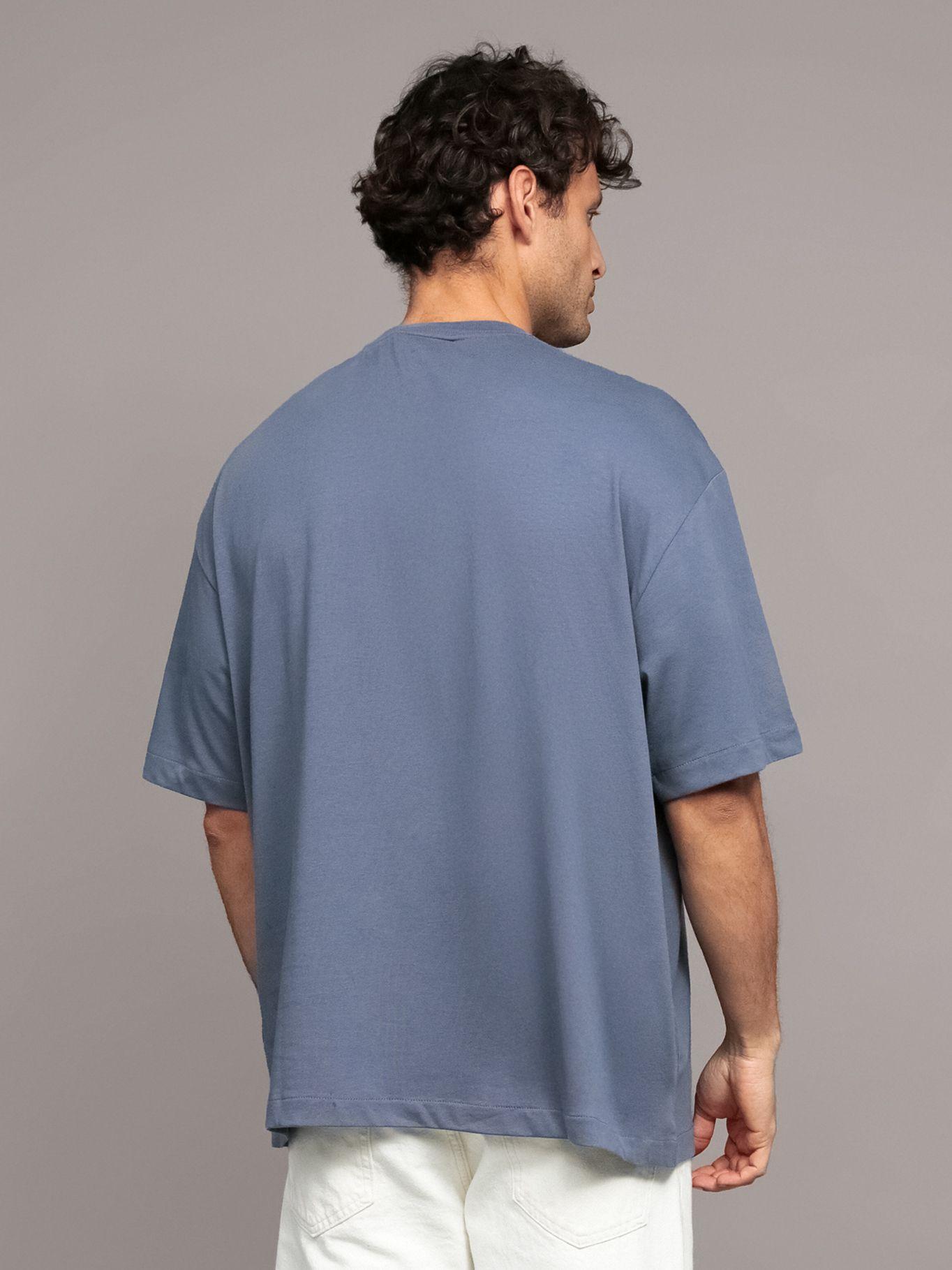Polera Relaxed Monograma Archive 421 Azul Calvin Klein-3