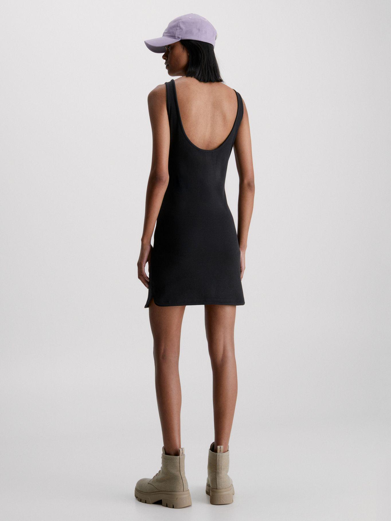 Vestido Badge Rib Strappy  Negro Calvin Klein-1