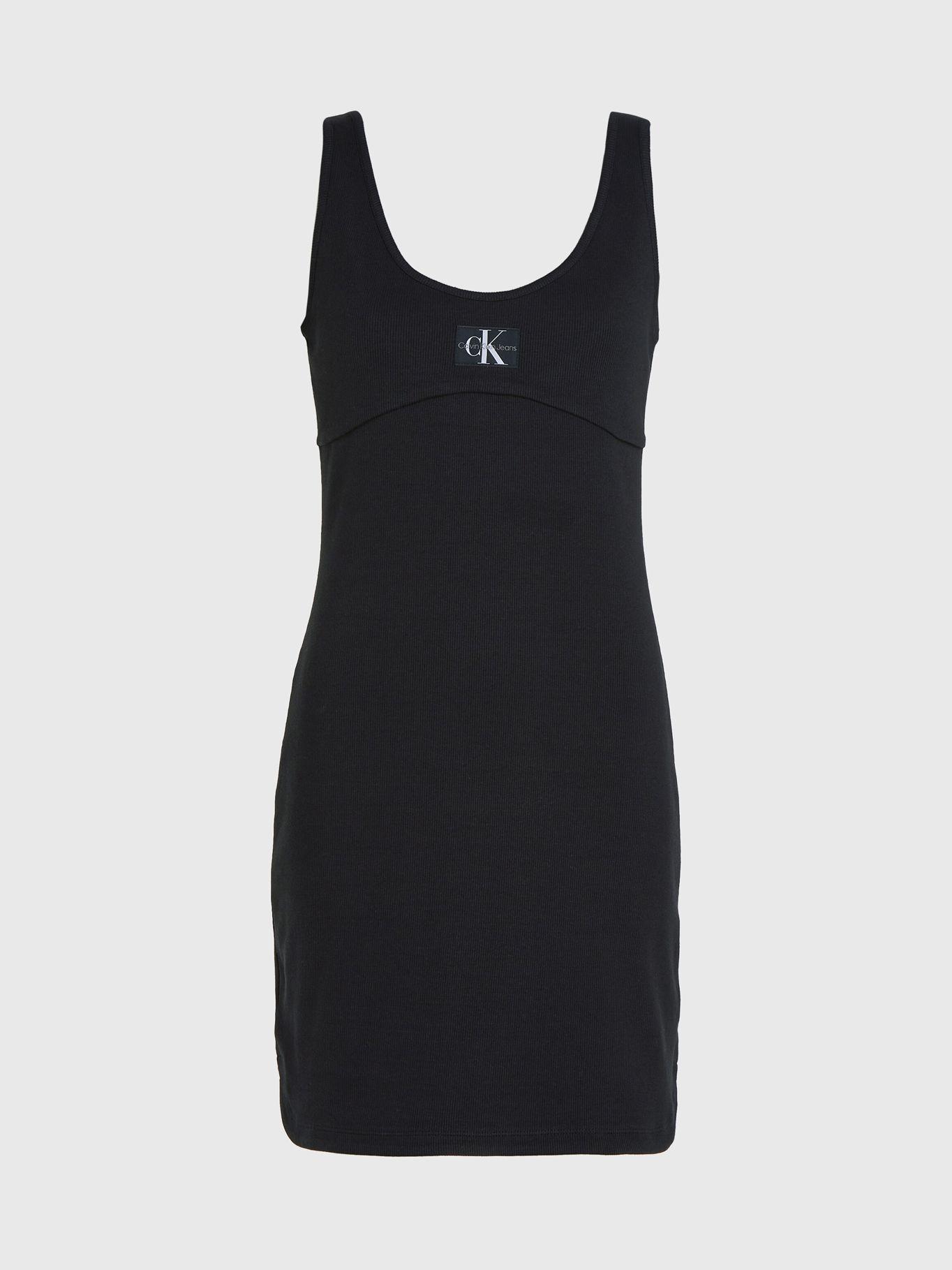 Vestido Badge Rib Strappy  Negro Calvin Klein-4