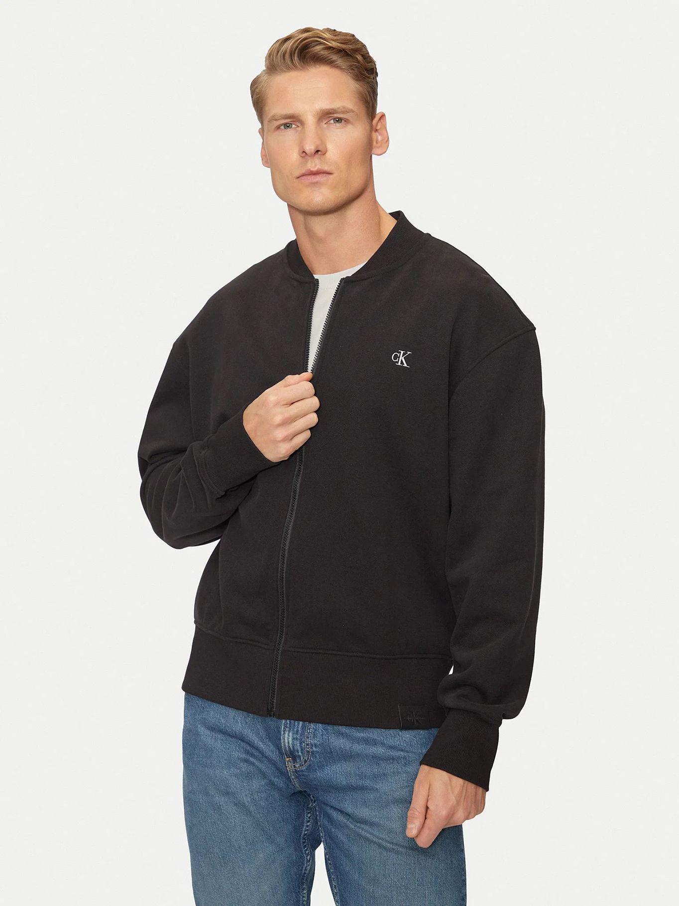 Polerón bomber con bordado Negro Calvin Klein-0
