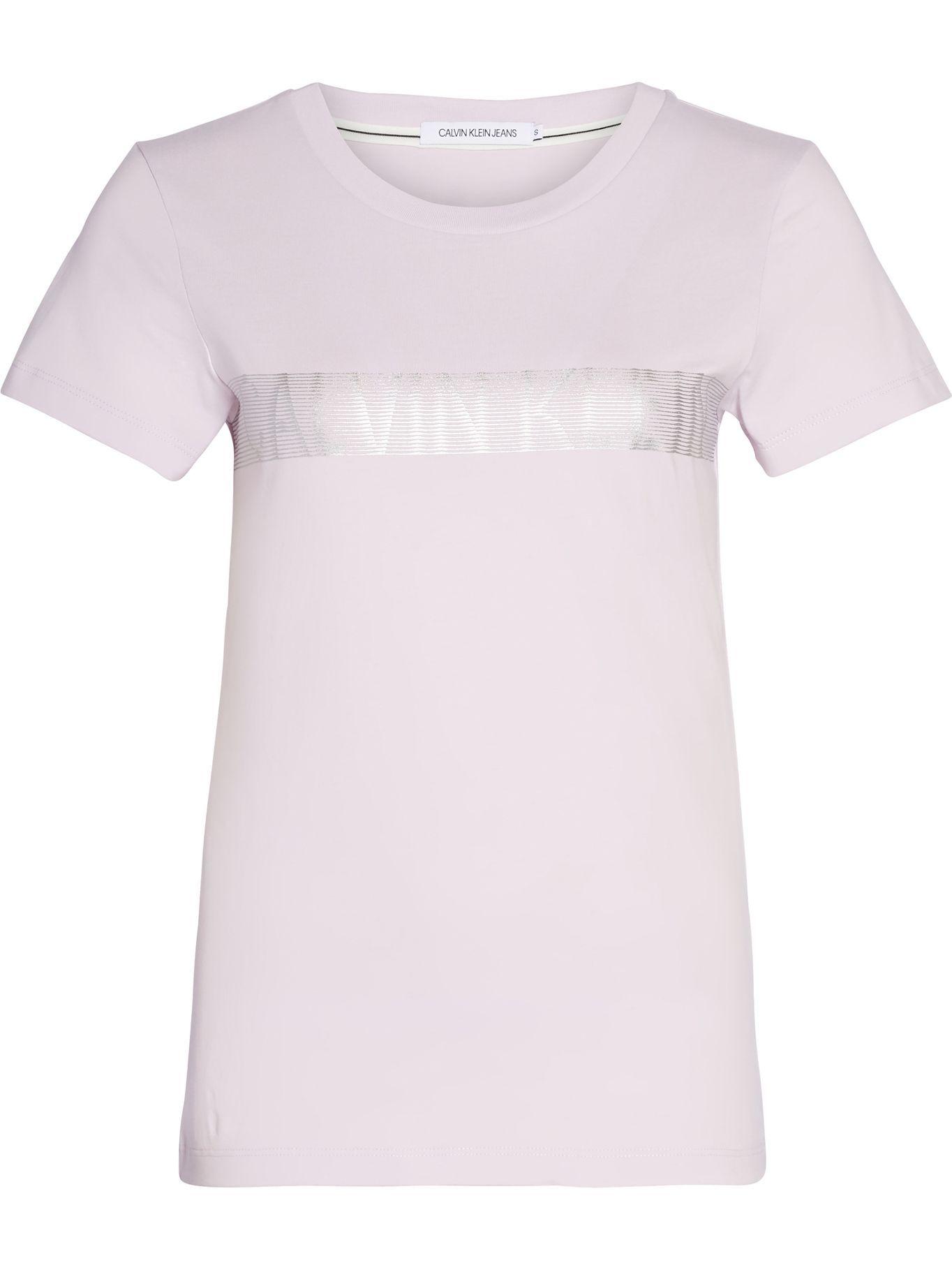 Polera Metallic Instit Logo Rosa Calvin Klein-2