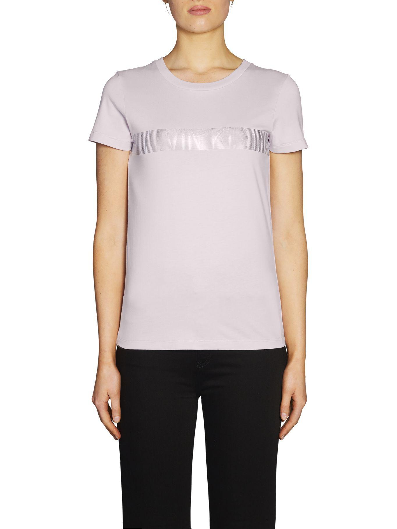 Polera Metallic Instit Logo Rosa Calvin Klein-0