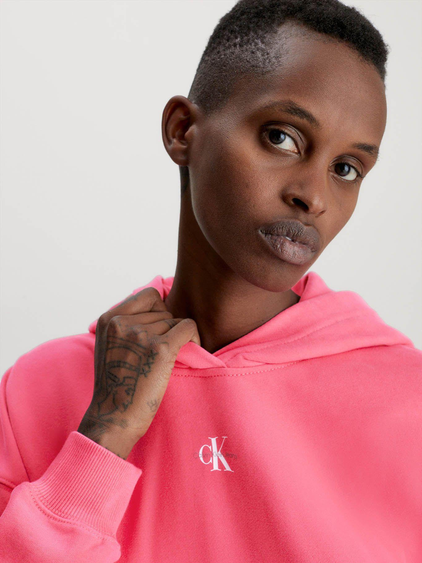 Sudadera con capucha y monograma Rosado Calvin Klein-3