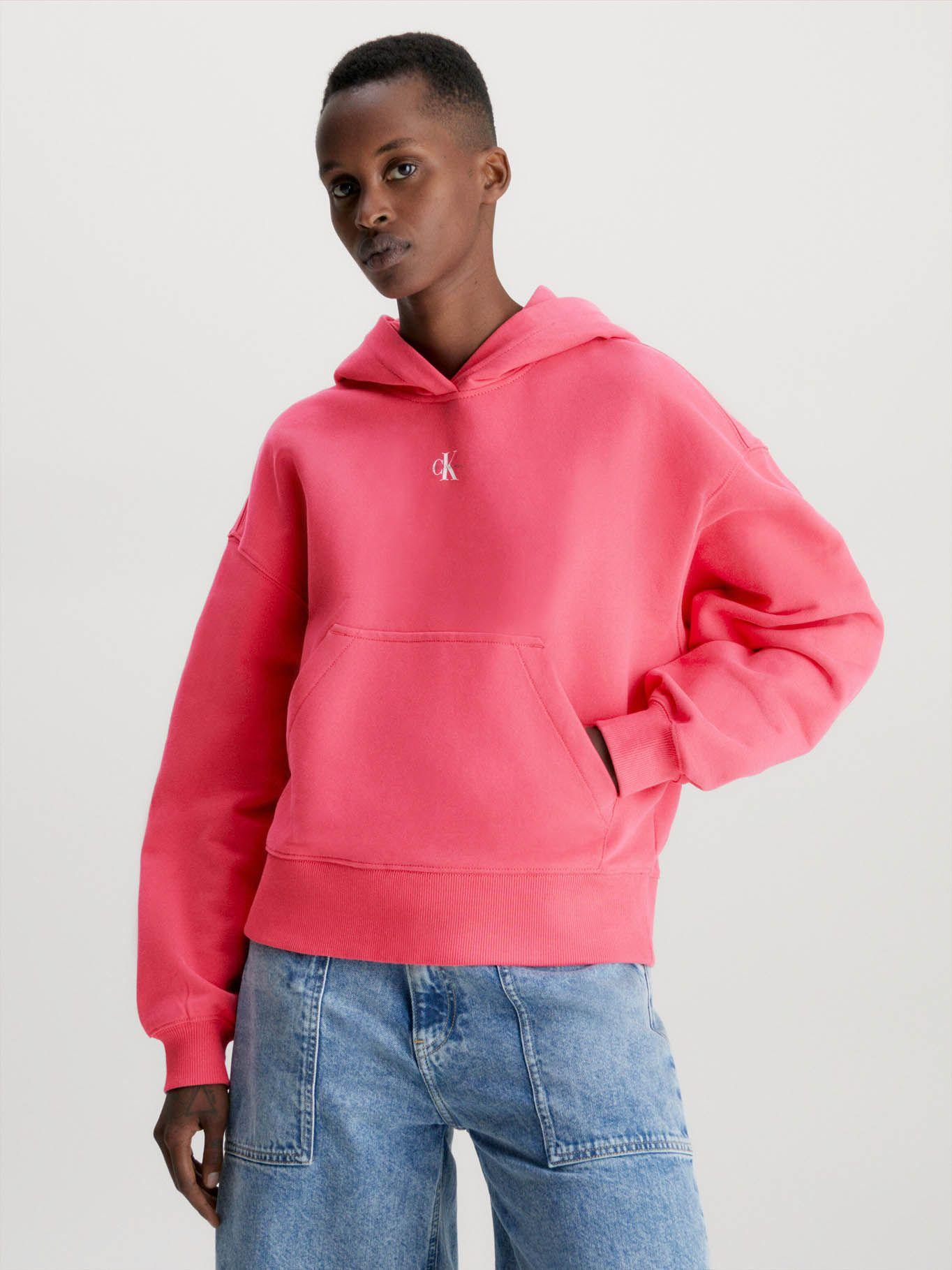 Sudadera con capucha y monograma Rosado Calvin Klein-0
