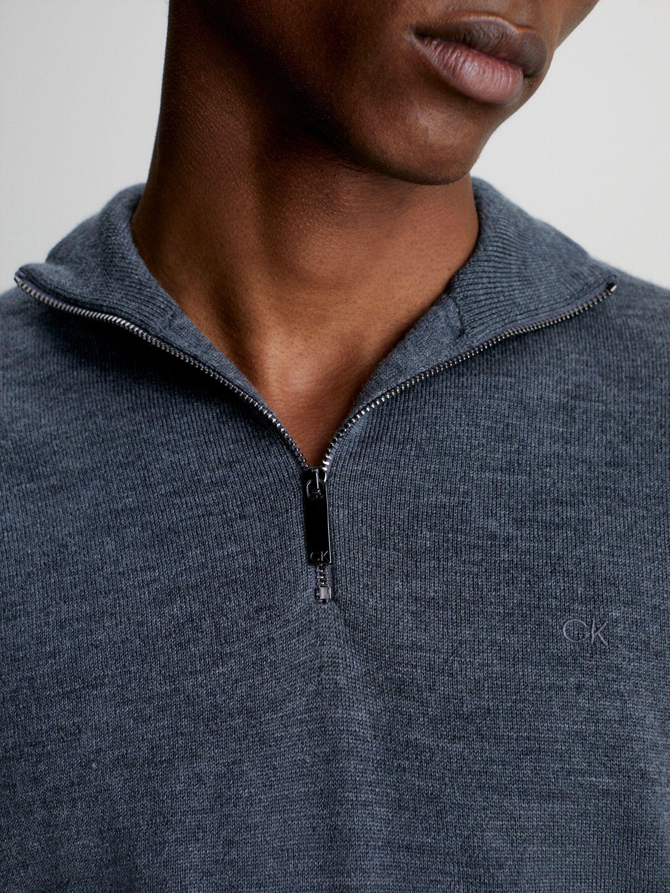 Sweater con Cierre Merino Quarter Gris P4E Calvin Klein-3