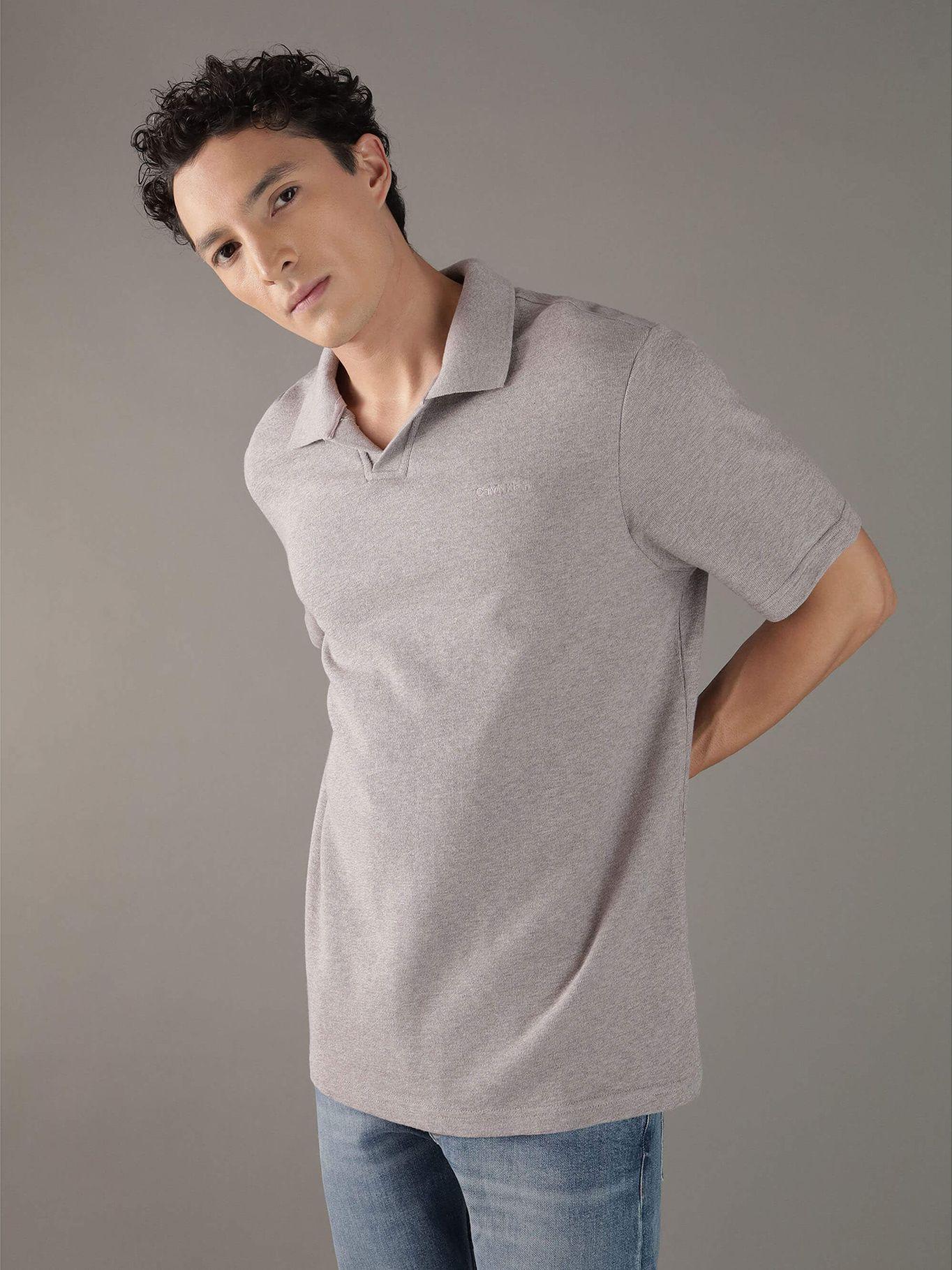 Polo Crepe Jersey Gris Calvin Klein-0