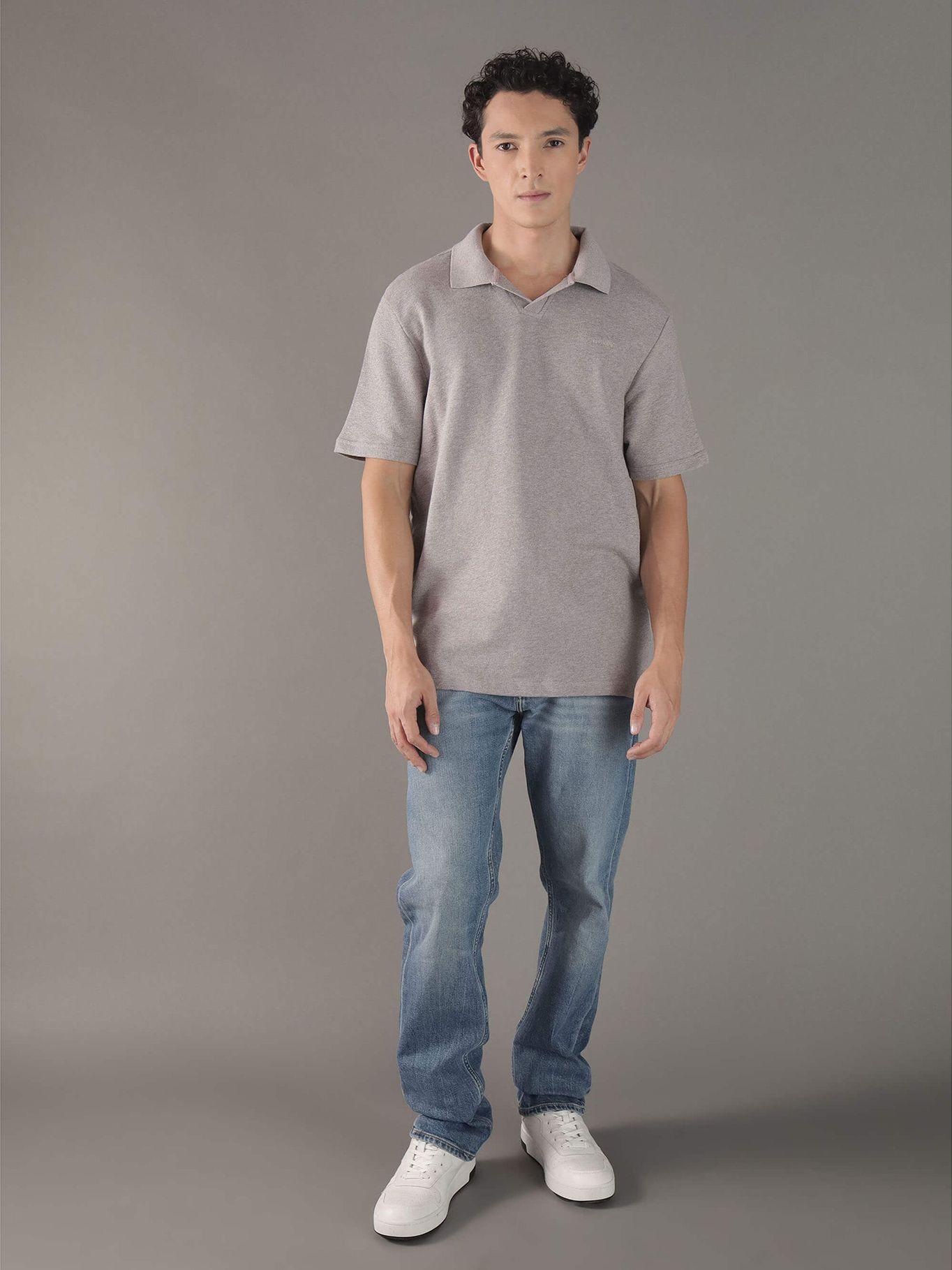 Polo Crepe Jersey Gris Calvin Klein-1
