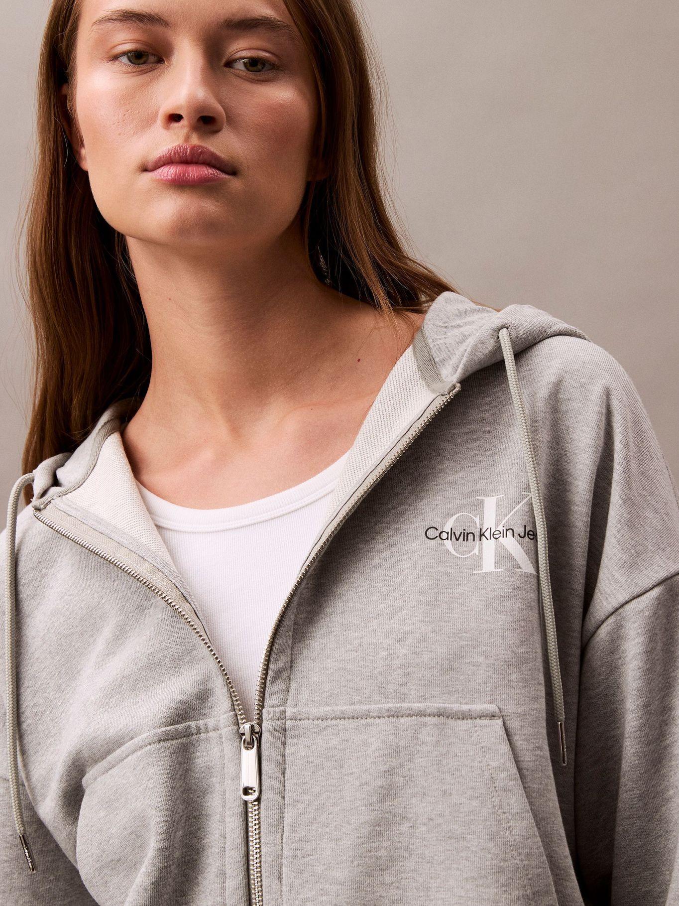 Polerón con Gorro Monologo French Gris Calvin Klein-4
