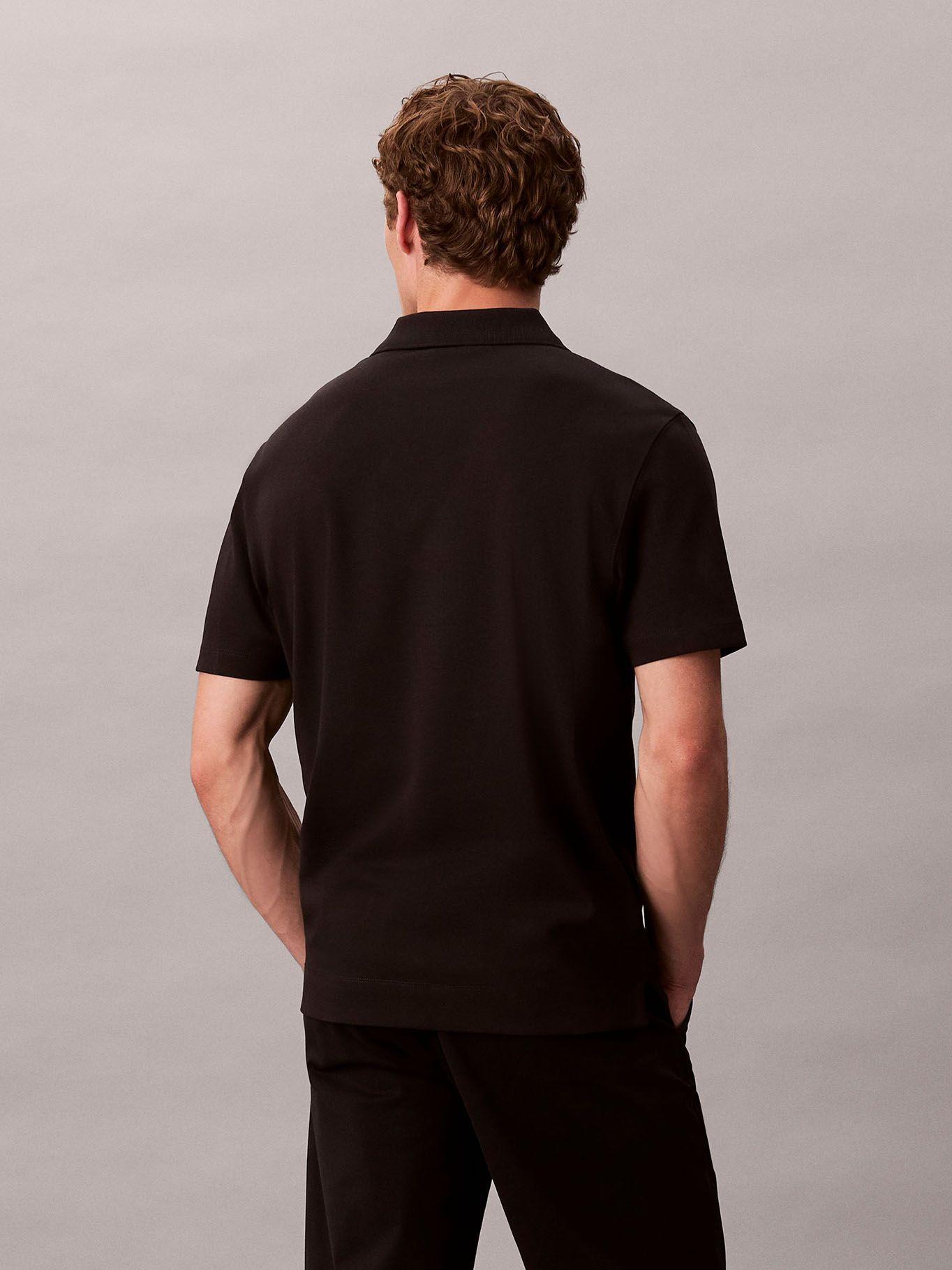 Polo de Algodón Interlock Negro Calvin Klein-2