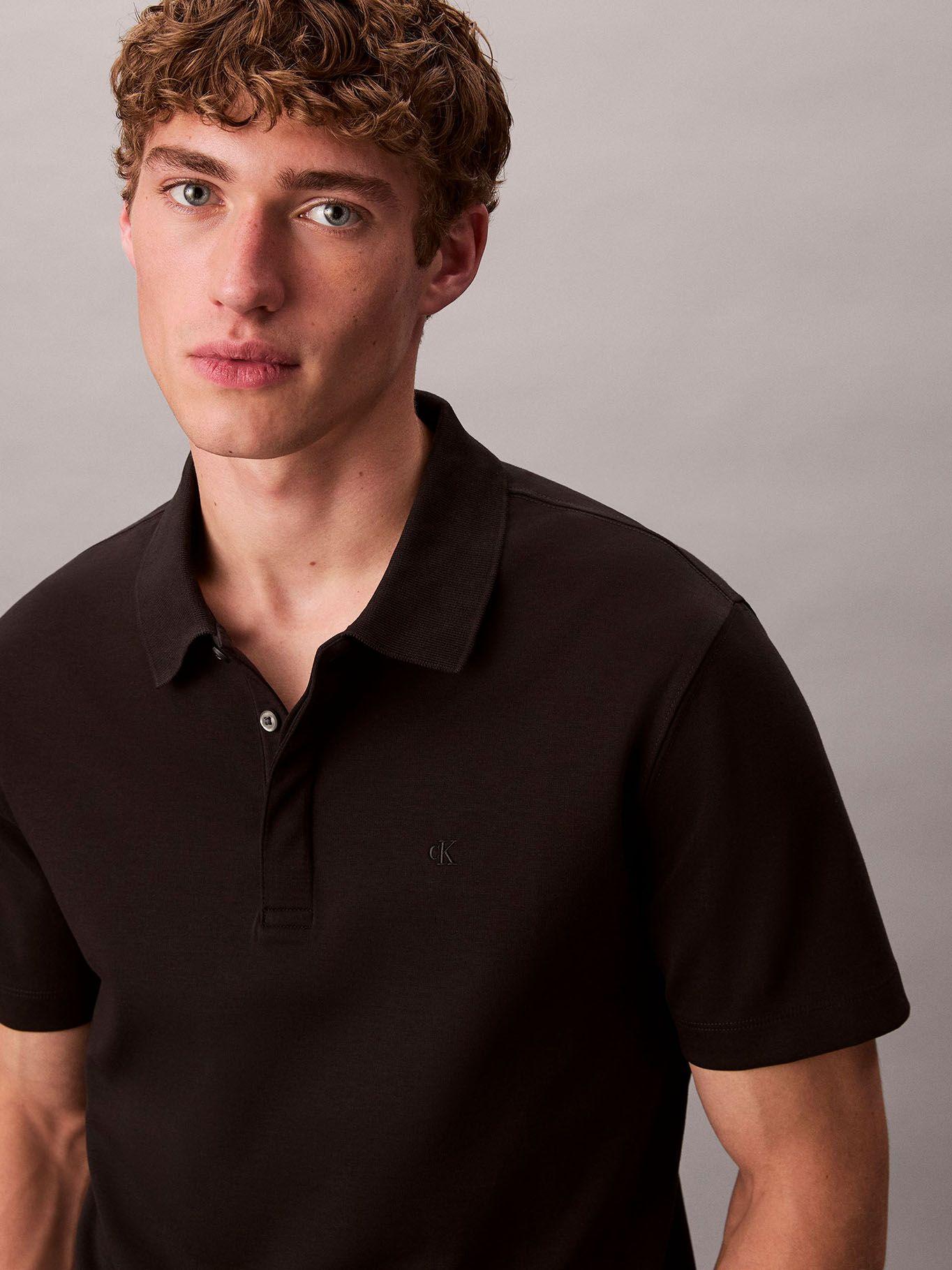 Polo de Algodón Interlock Negro Calvin Klein-3