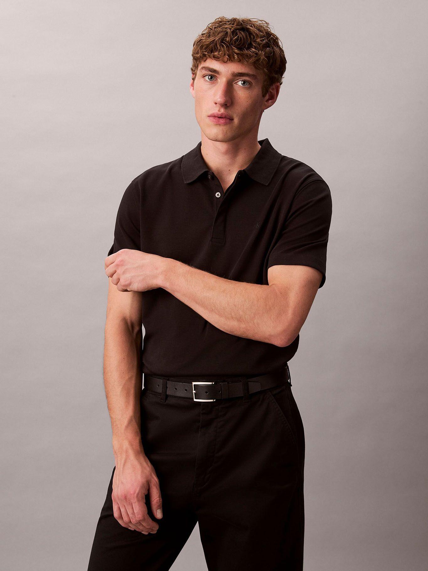 Polo de Algodón Interlock Negro Calvin Klein-4