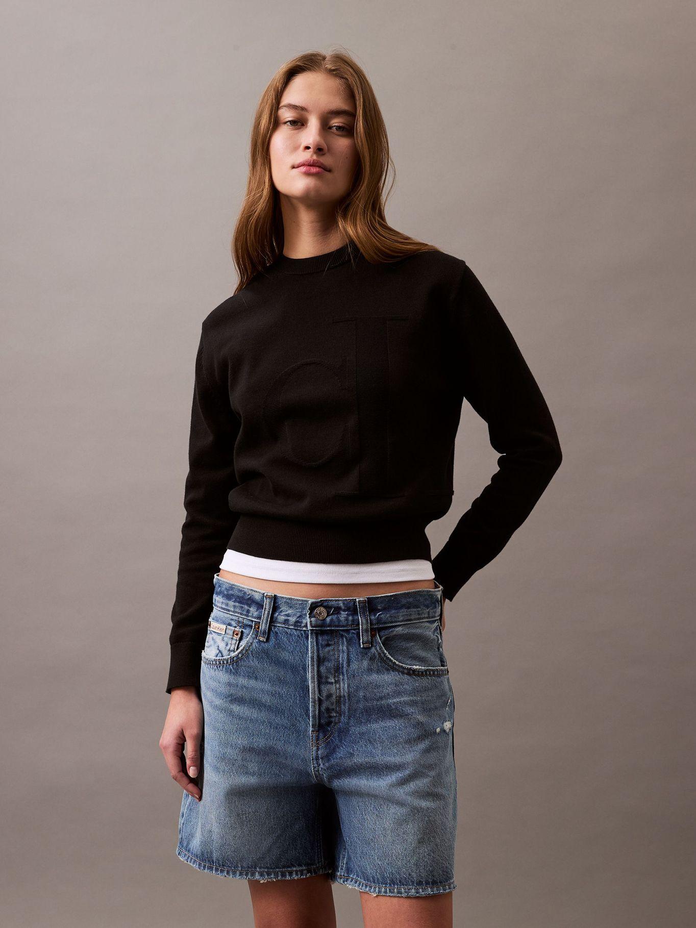 Sweater Smooth Cotton Negro Calvin Klein-0