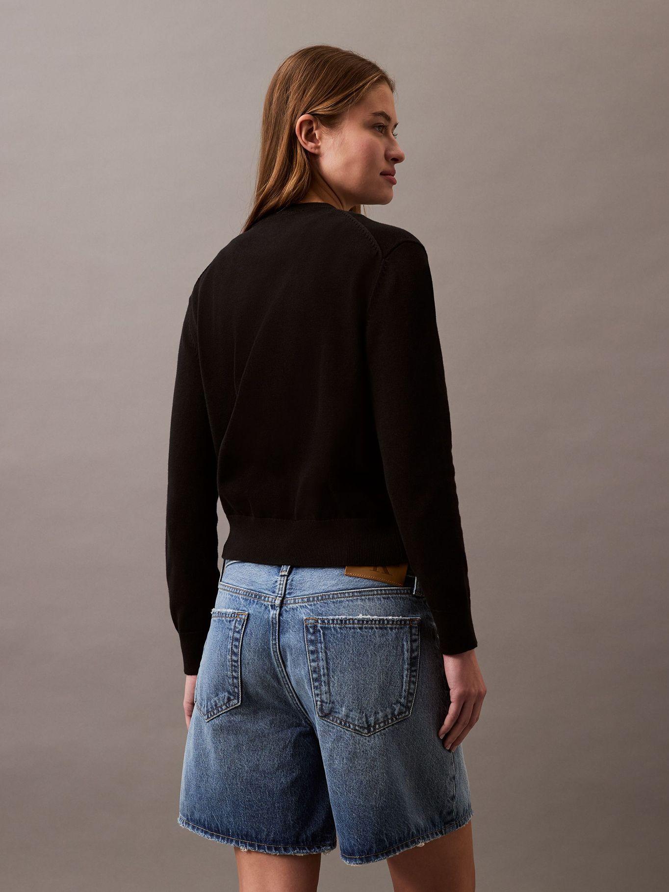 Sweater Smooth Cotton Negro Calvin Klein-2