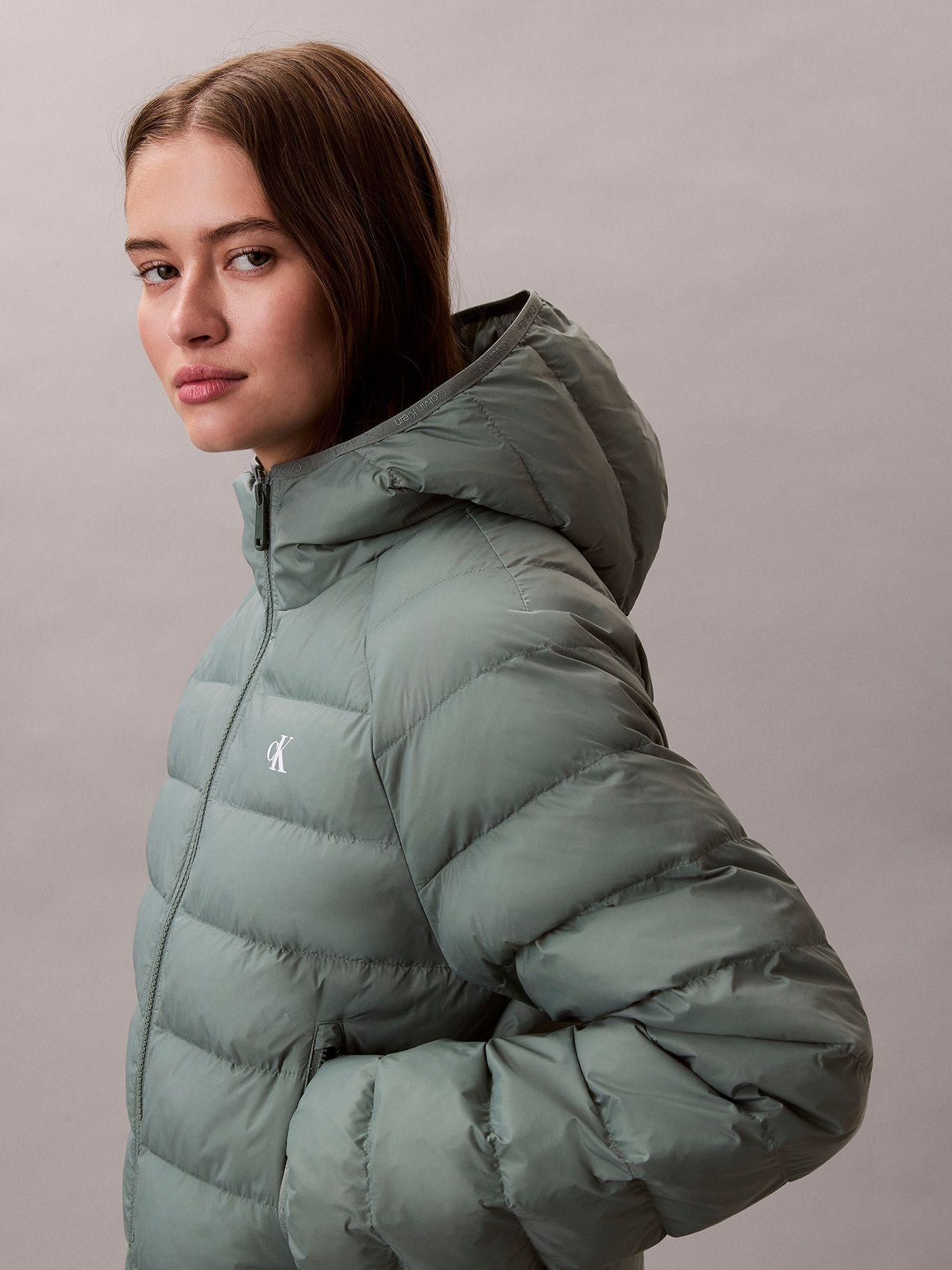 Parka Acolchada Ligera con Gorro Verde Calvin Klein-3